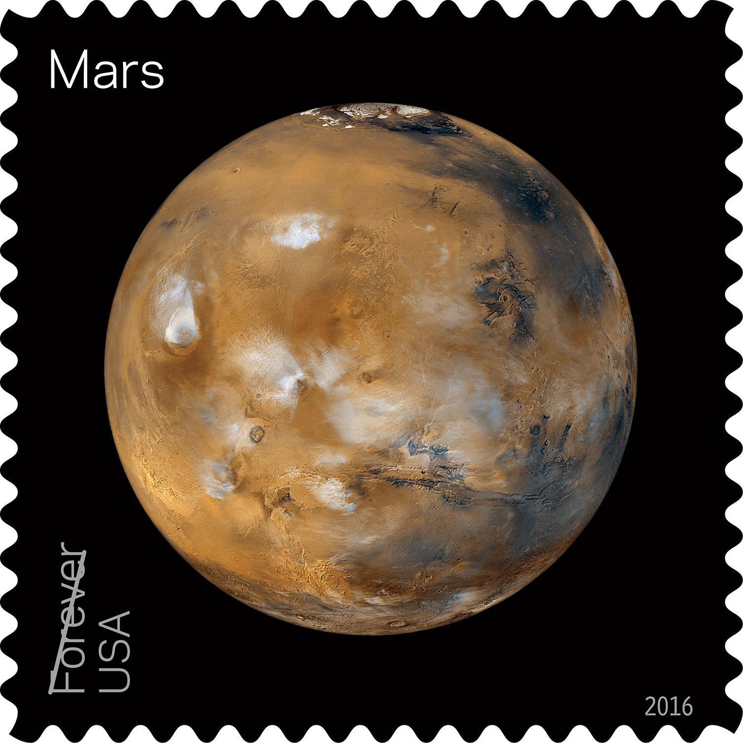Mars Stamp (part of Views of Our Planets Forever stamp series ...