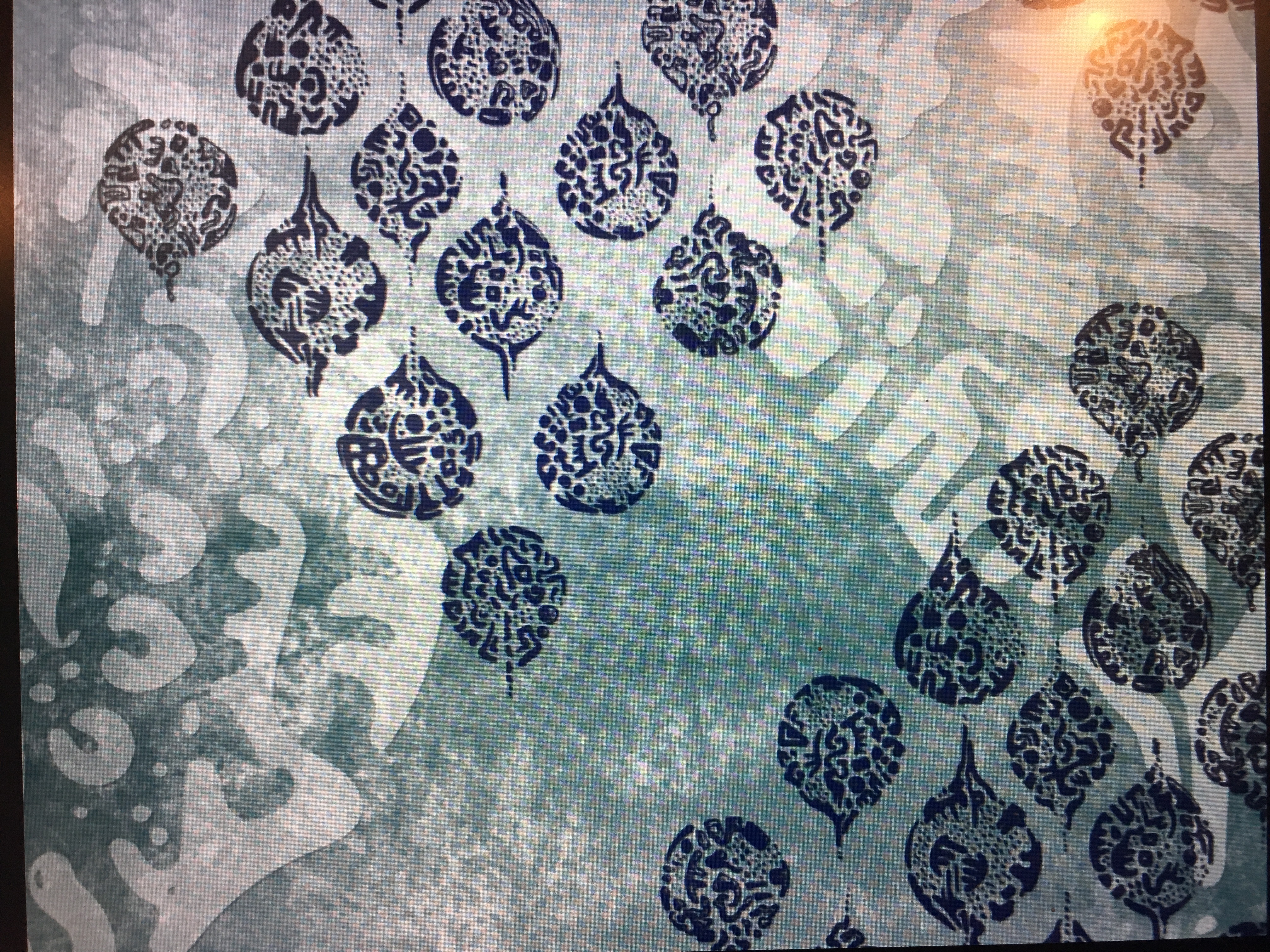 Pattern Design with a hand drawn ink motif and textured background ...
