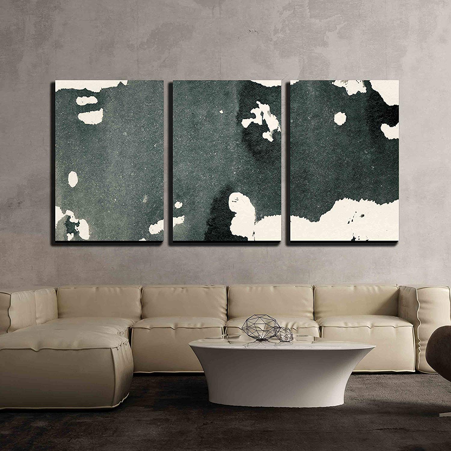 Abstract Painted Grunge Background Ink Texture x3 Panels - Canvas ...