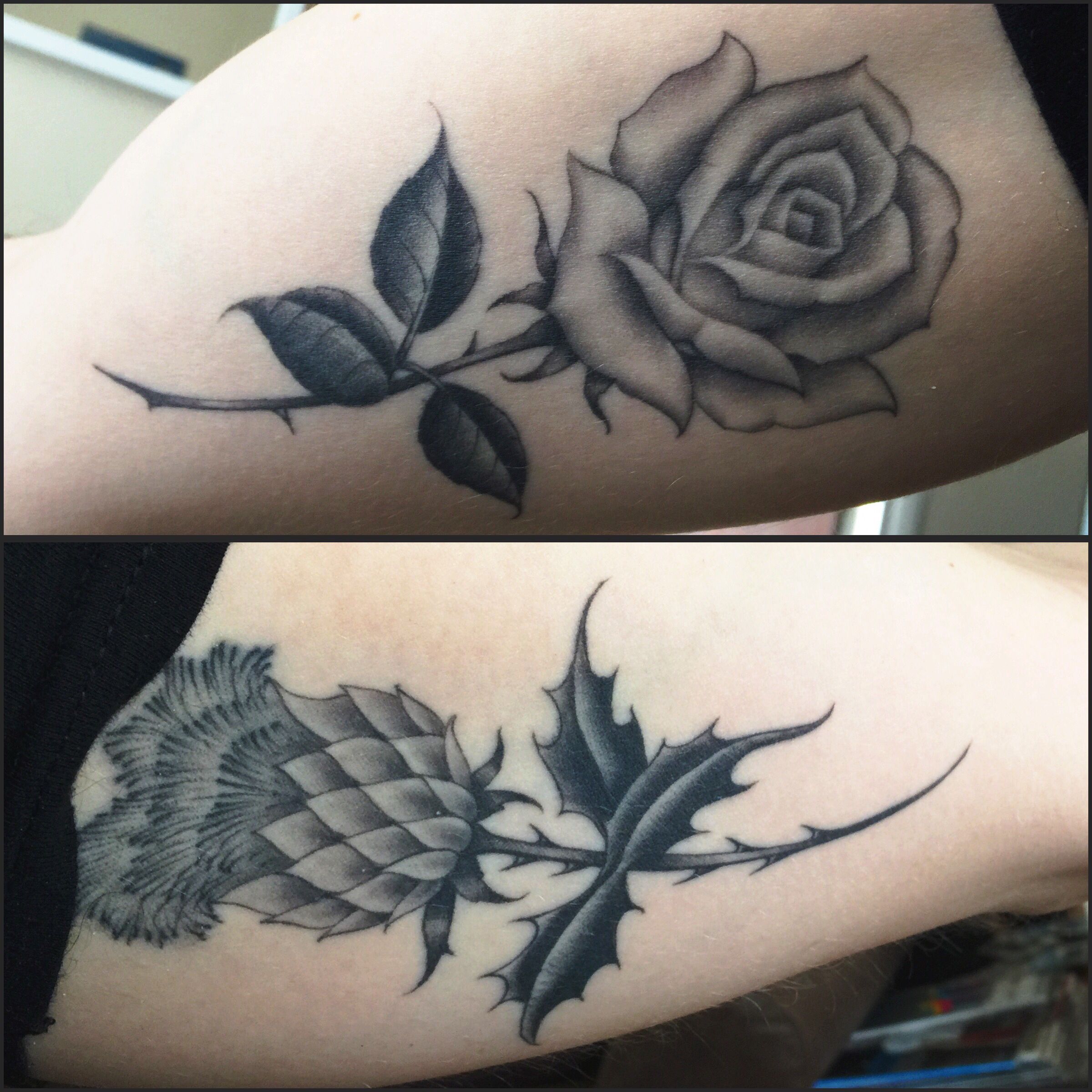 My arm tattoos - inspired by my English father and Scottish mother ...