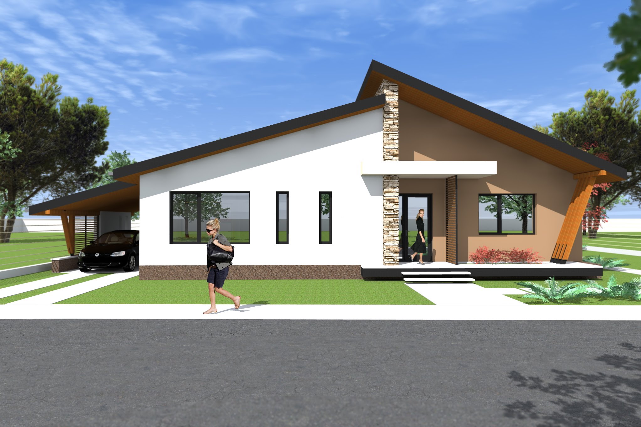Bungalow house design 3D. Model A27 Modern Bungalows by Romanian ...