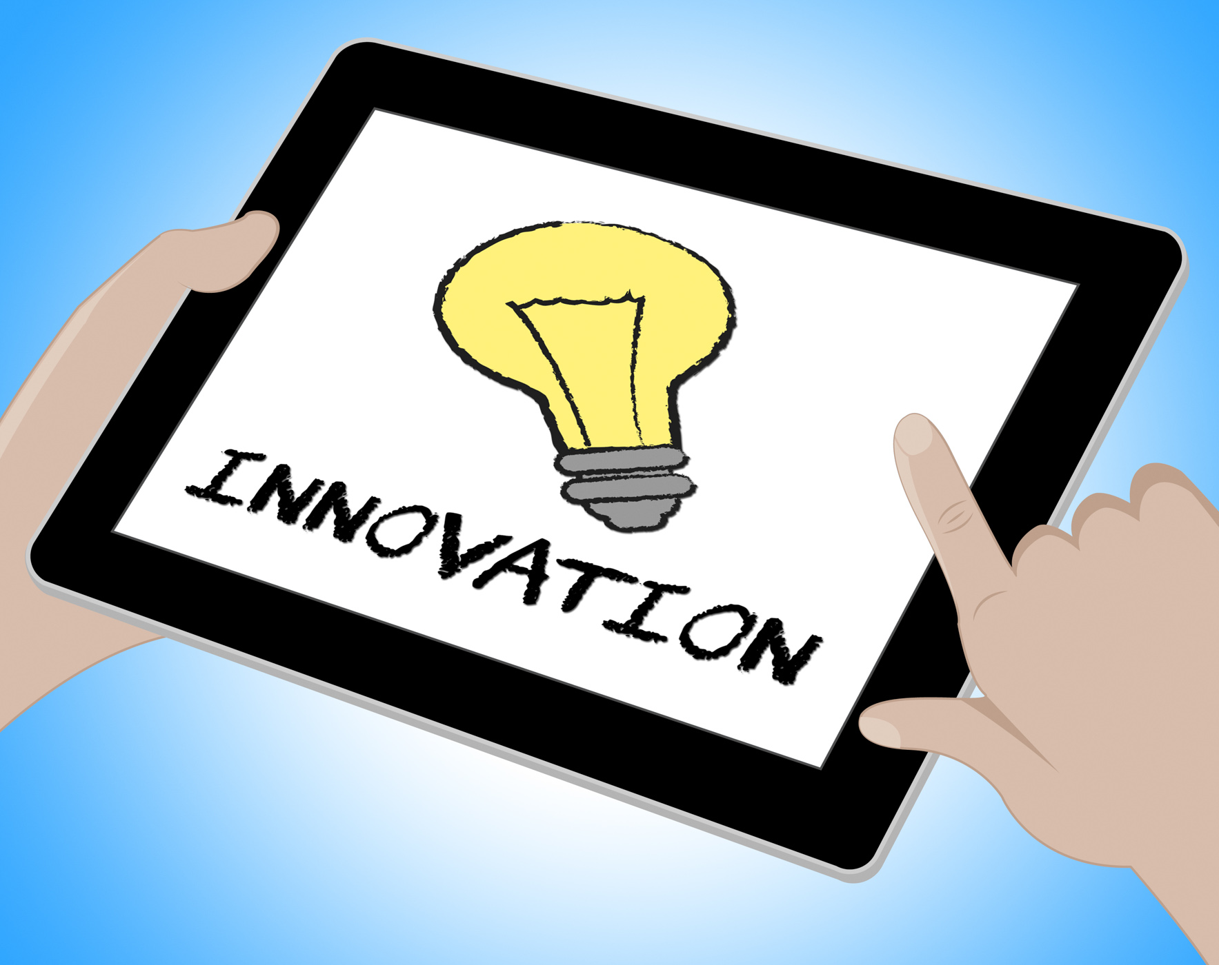 Innovation online means creative breakthrough 3d illustration photo