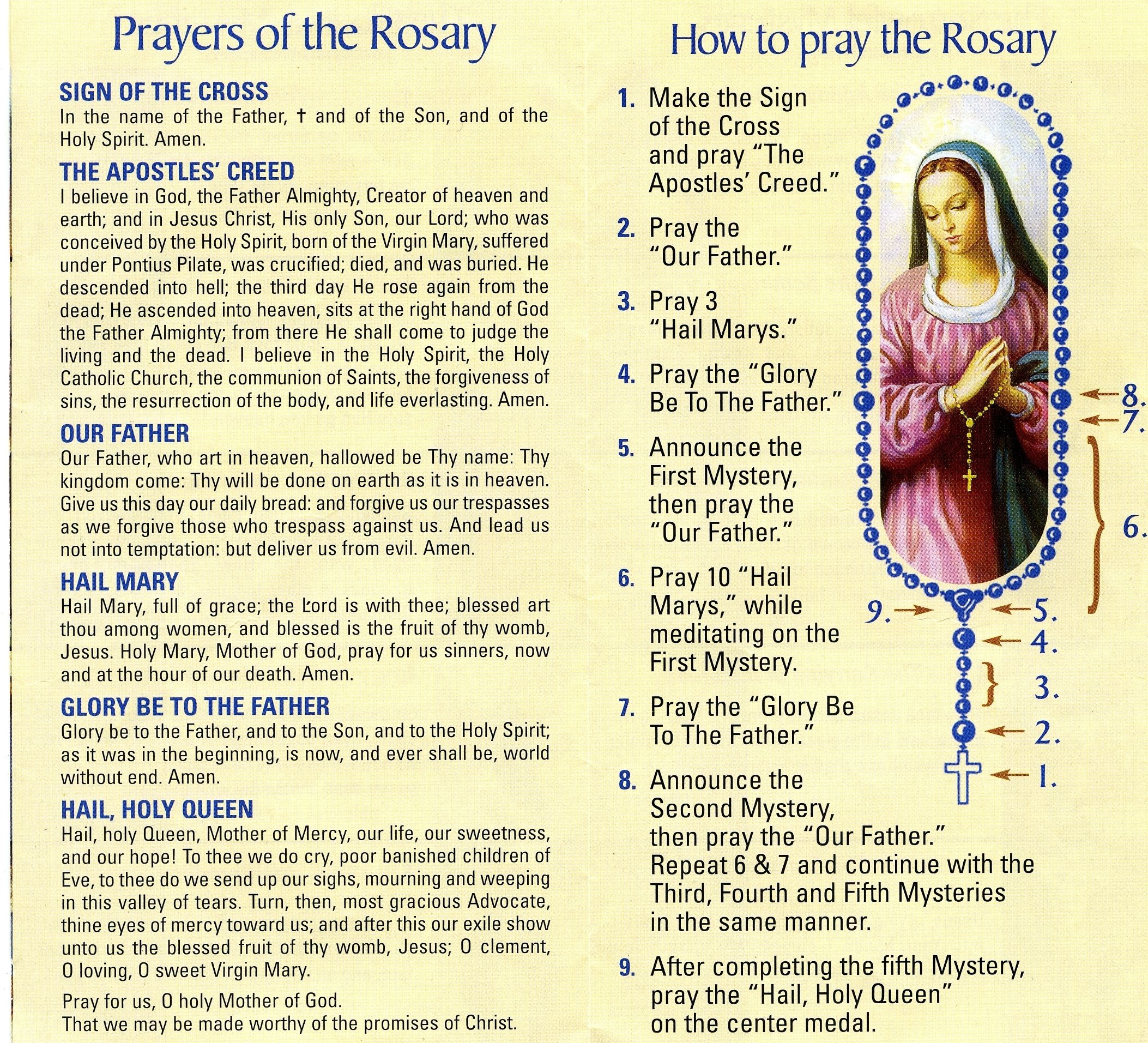 Similiar Printable Rosary Prayer Keywords with How To Pray The ...