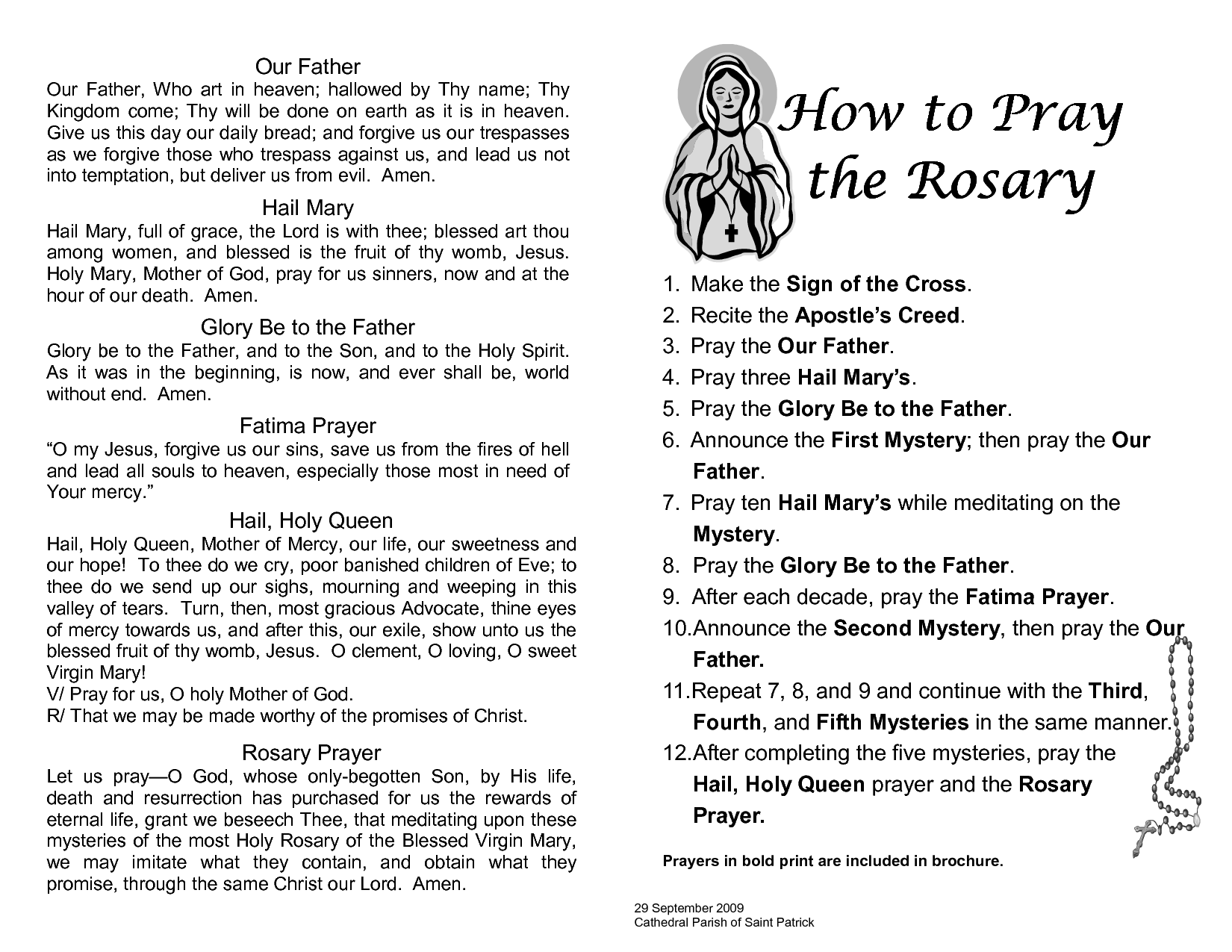 Printable+Rosary+Prayer+Guide | religious | Pinterest | Rosary ...