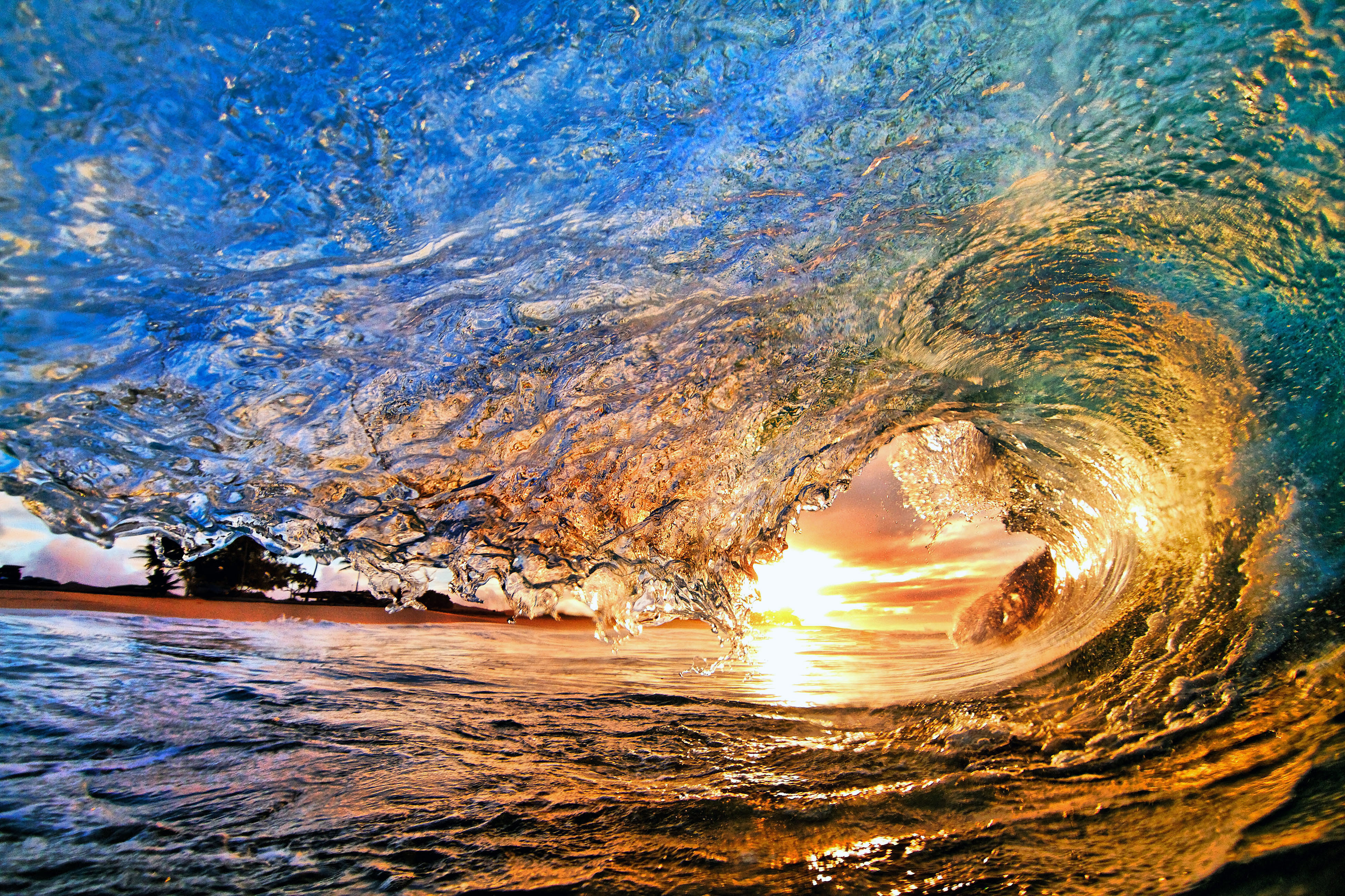 The sun inside the wave wallpapers and images - wallpapers, pictures ...