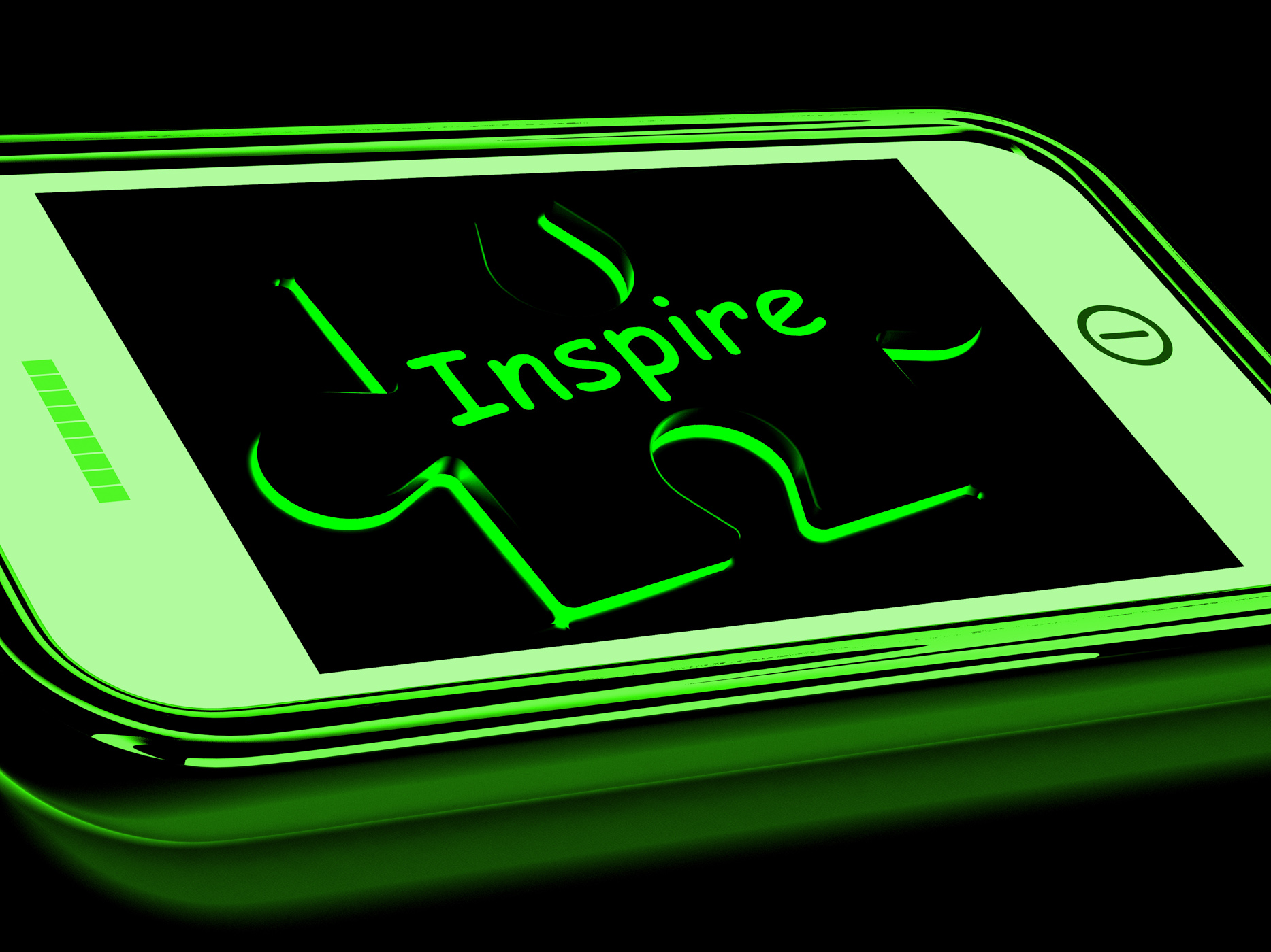 Inspire On Smartphone Showing Encouragement, Achieve, Motivate, Vision, Stimulation, HQ Photo