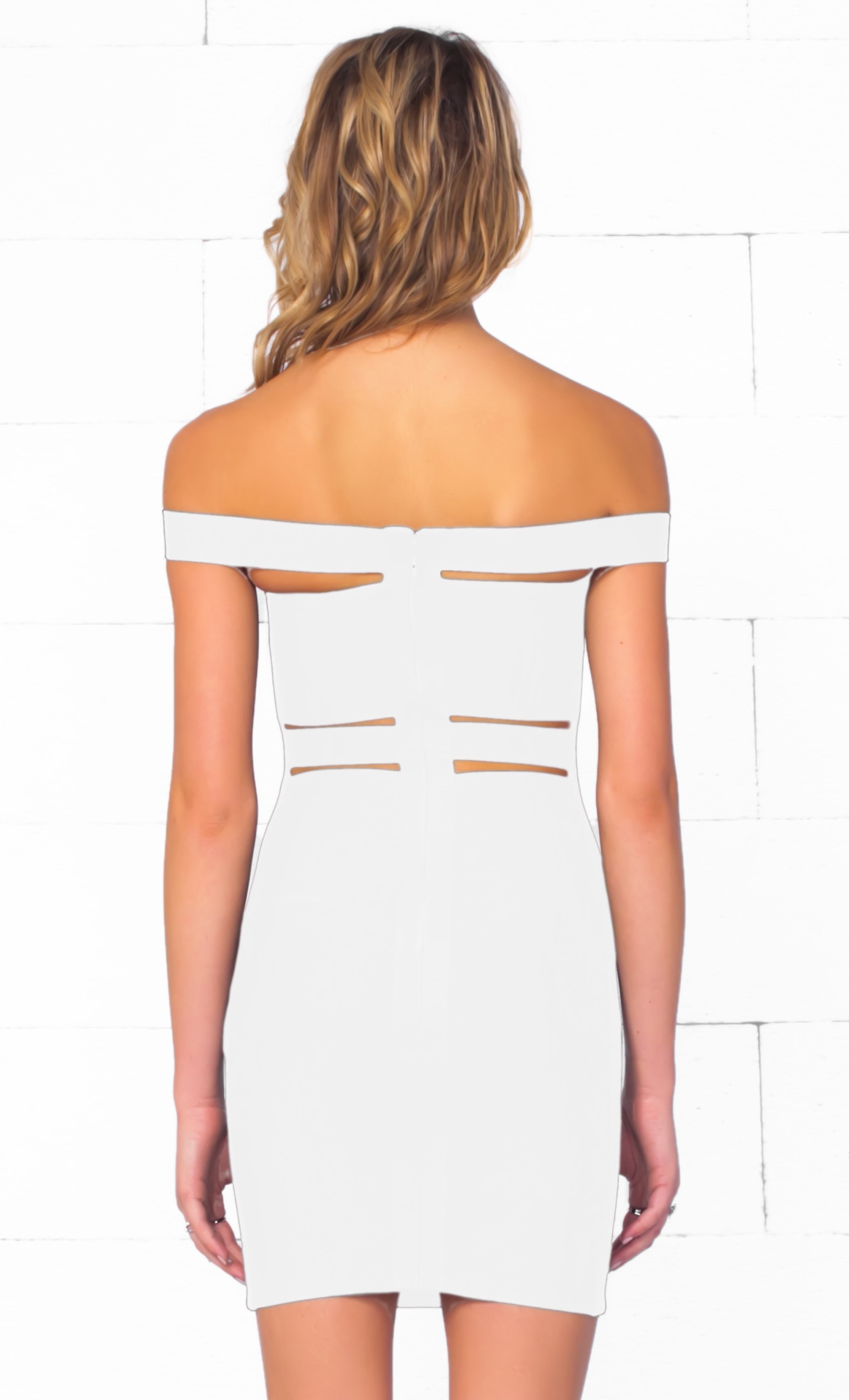 Indie XO It Girl White Strapless Cut Out Bandage Bodycon Mini Dress -