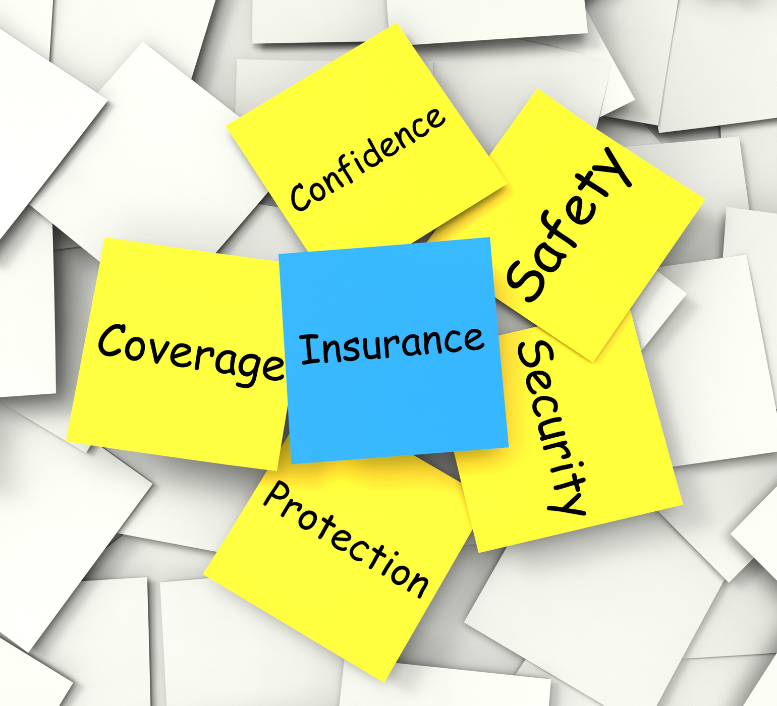 Insurance post-it note shows financial security and coverage photo