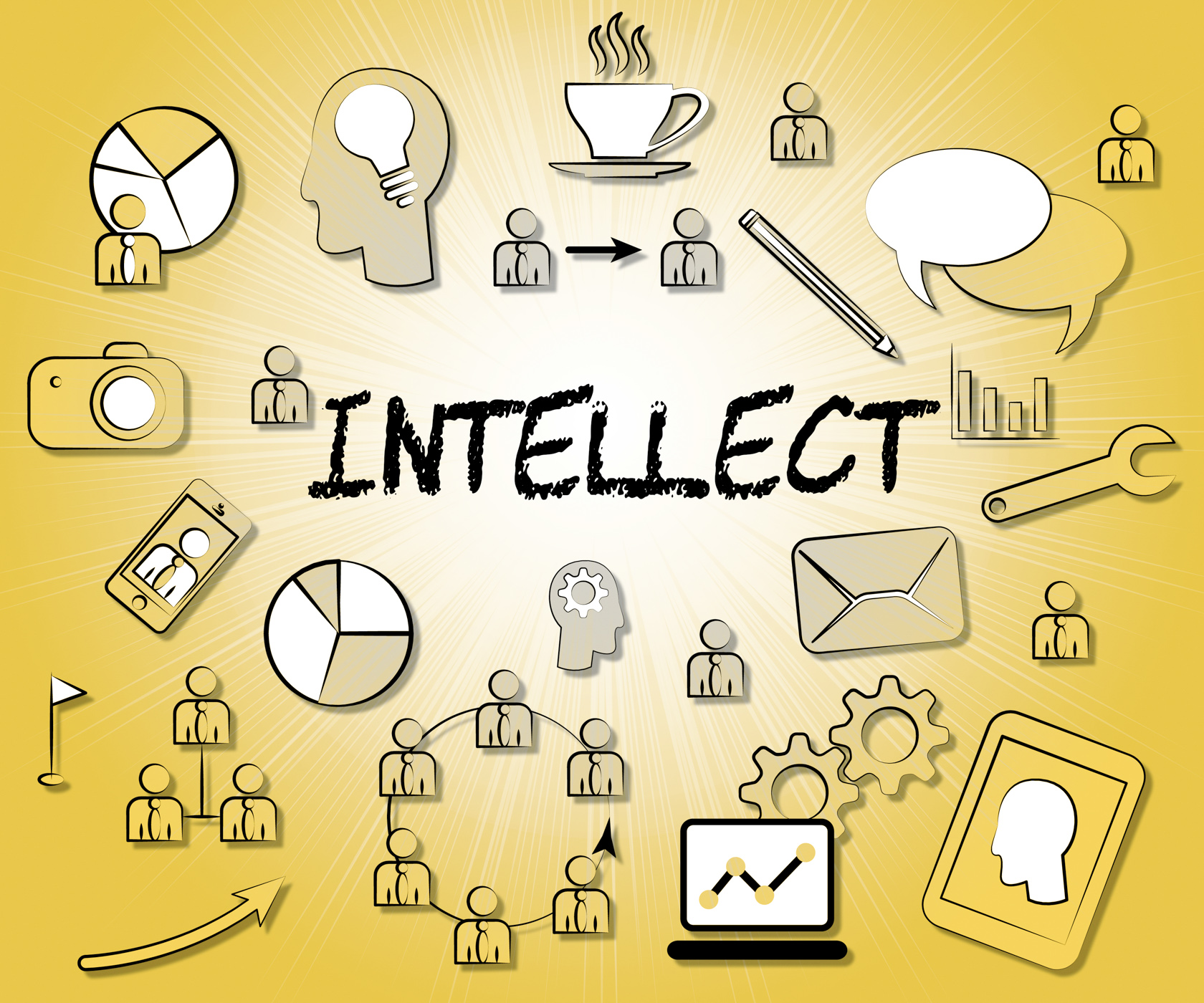 Intellect icons represents intellectual capacity and ability photo