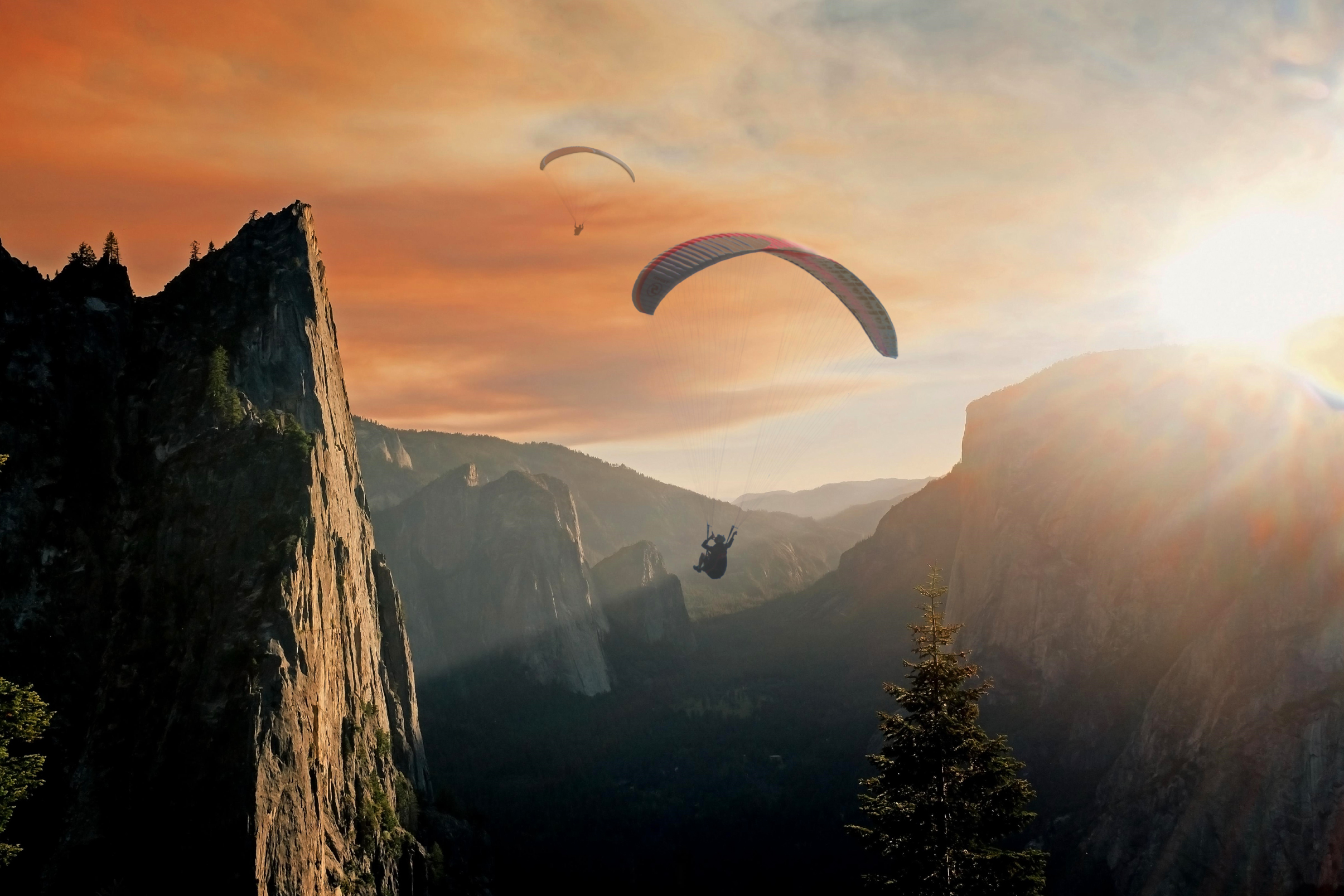 Into the air, Action, Recreation, Mountains, Nature, HQ Photo