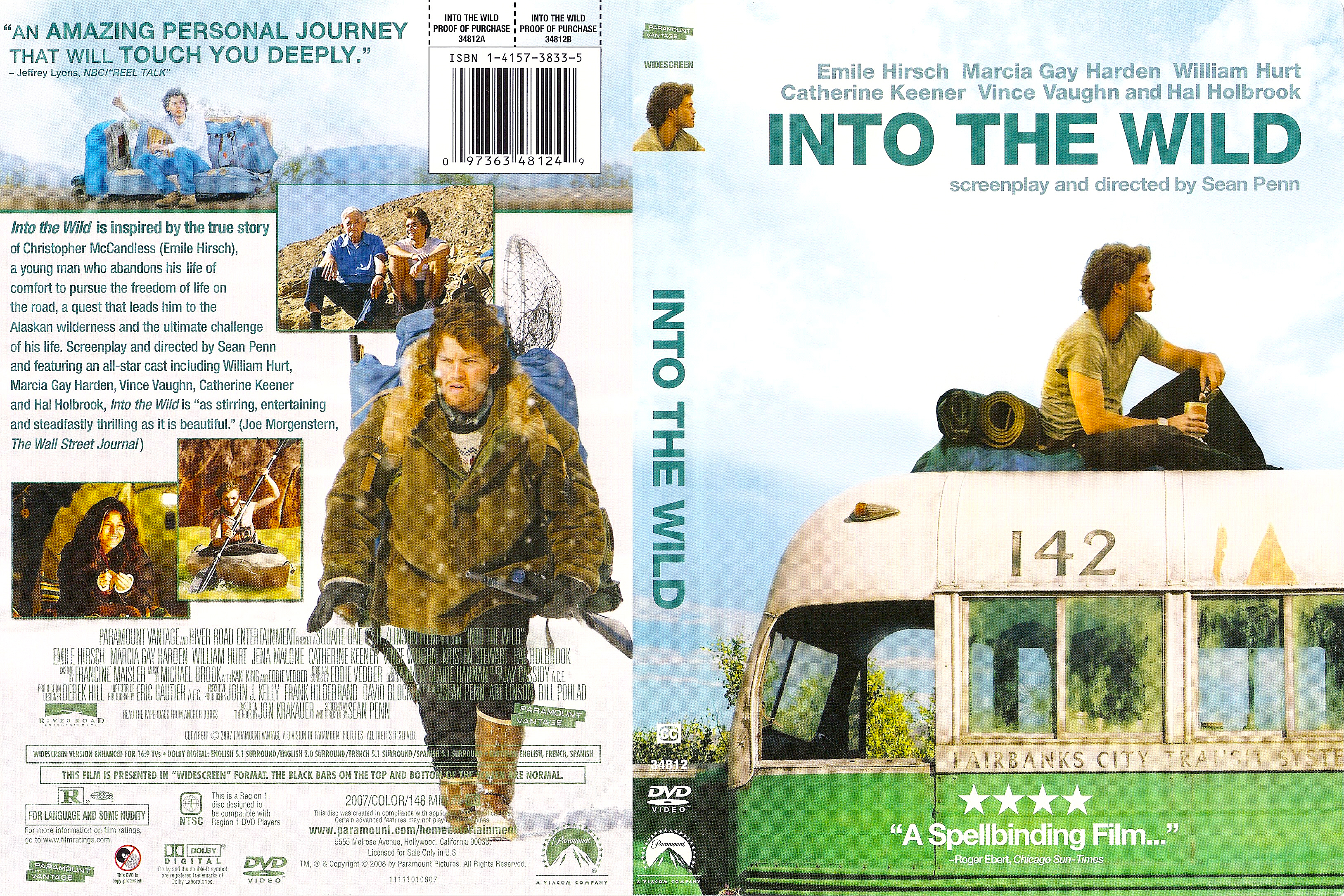 Into The Wild (2007) WS R1 - Movie DVD - CD Label, DVD Cover, Front ...
