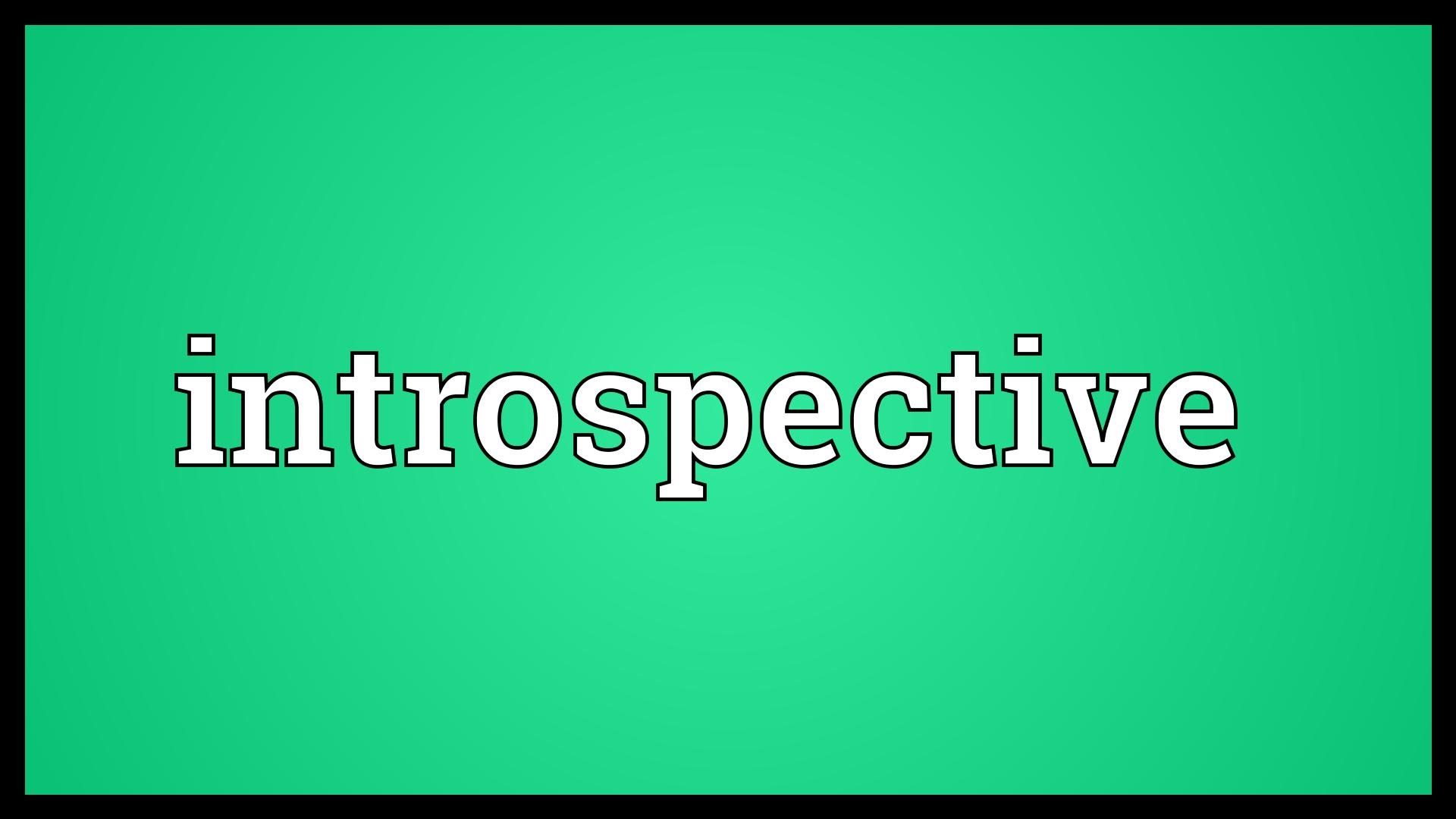 Introspective Meaning - YouTube