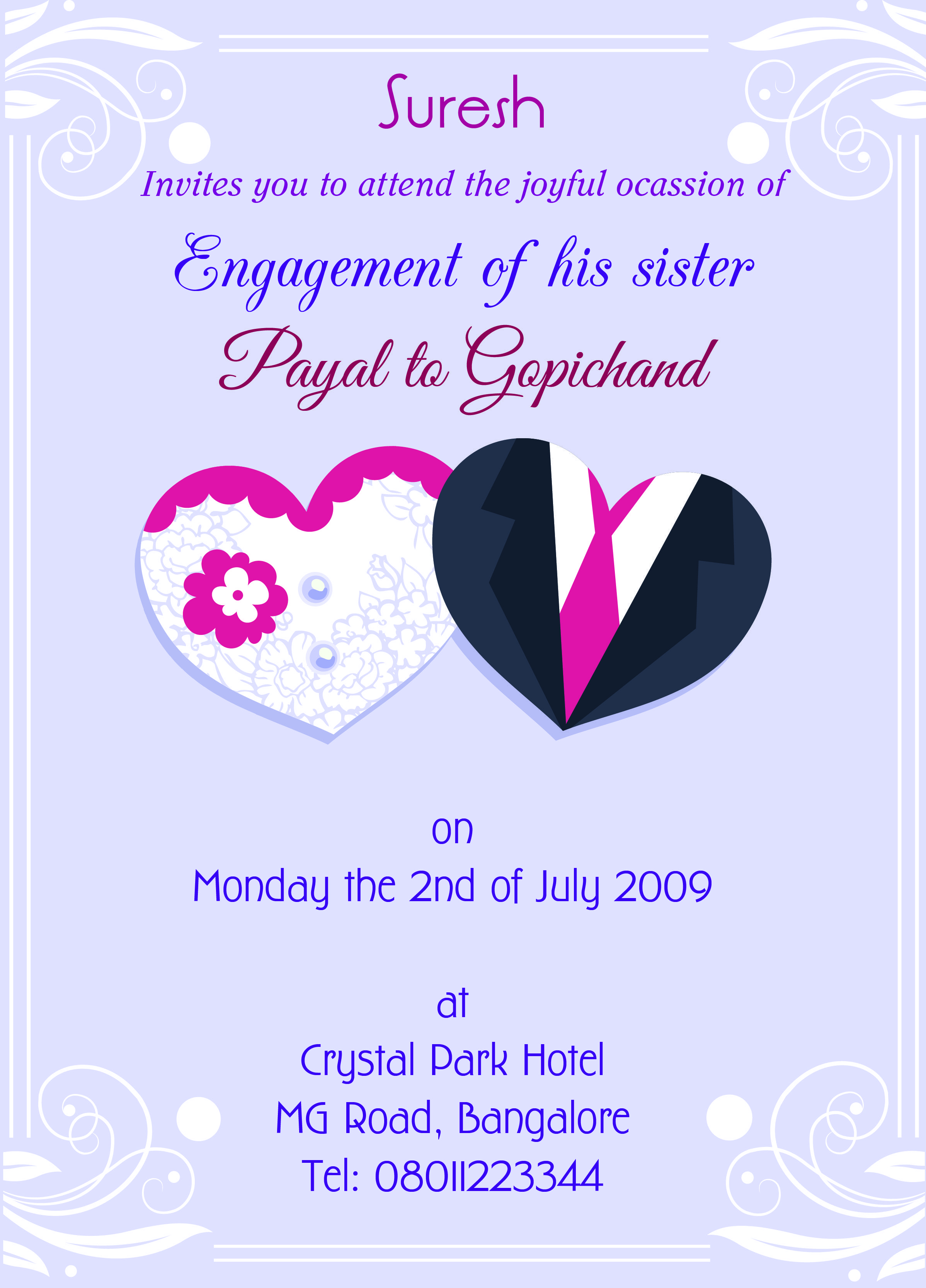 Engagement invitation card for sister with wordings Check it out ...