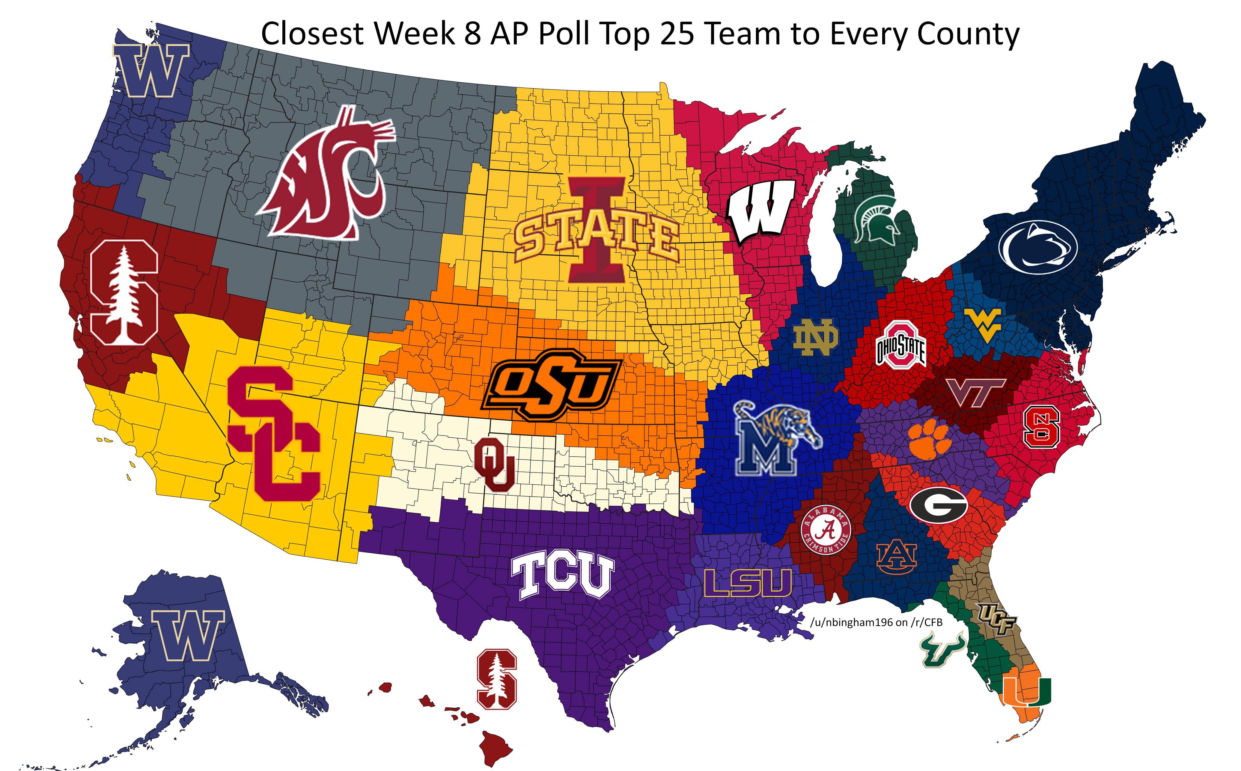 LOOK: Iowa State dominates Reddit map showing closest Top 25 team to ...