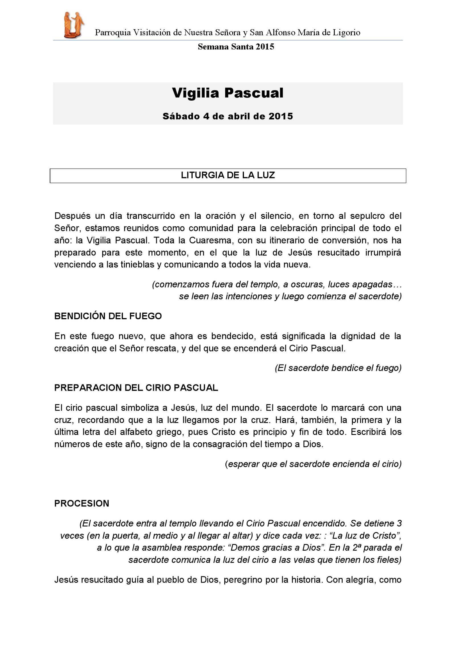 Guión Vigilia Pascual | PDF Flipbook