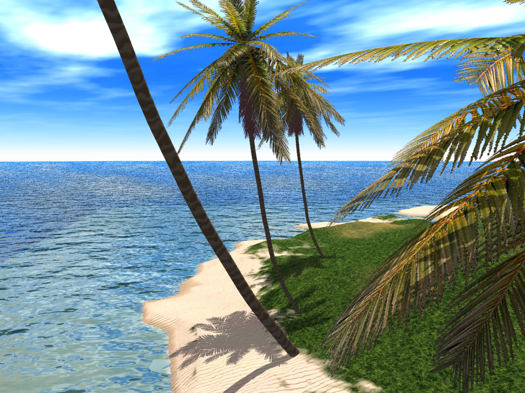 Island 3, 3d, Beach, Island, Palms, HQ Photo