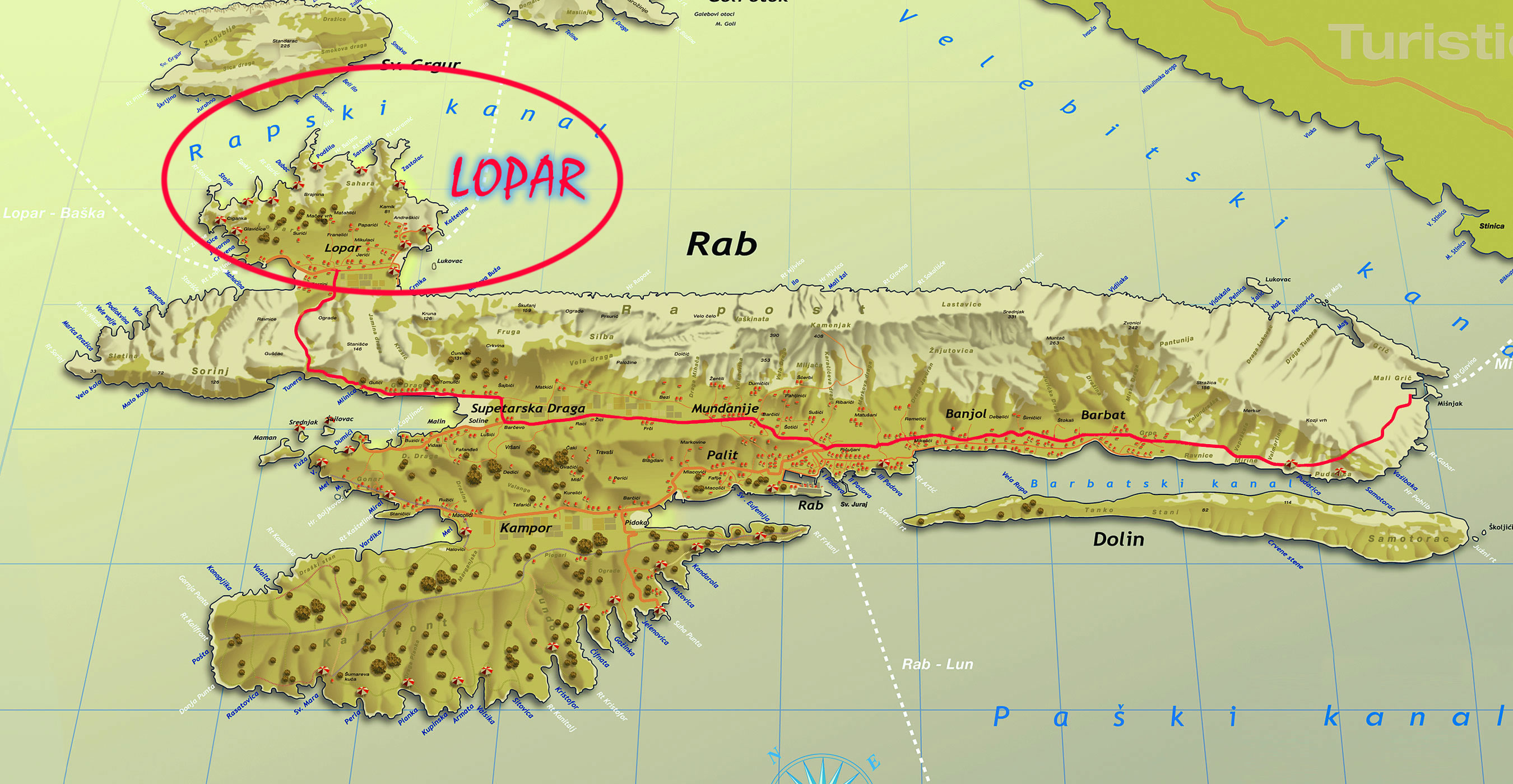 Rab Island Map - Rab Island Croatia • mappery