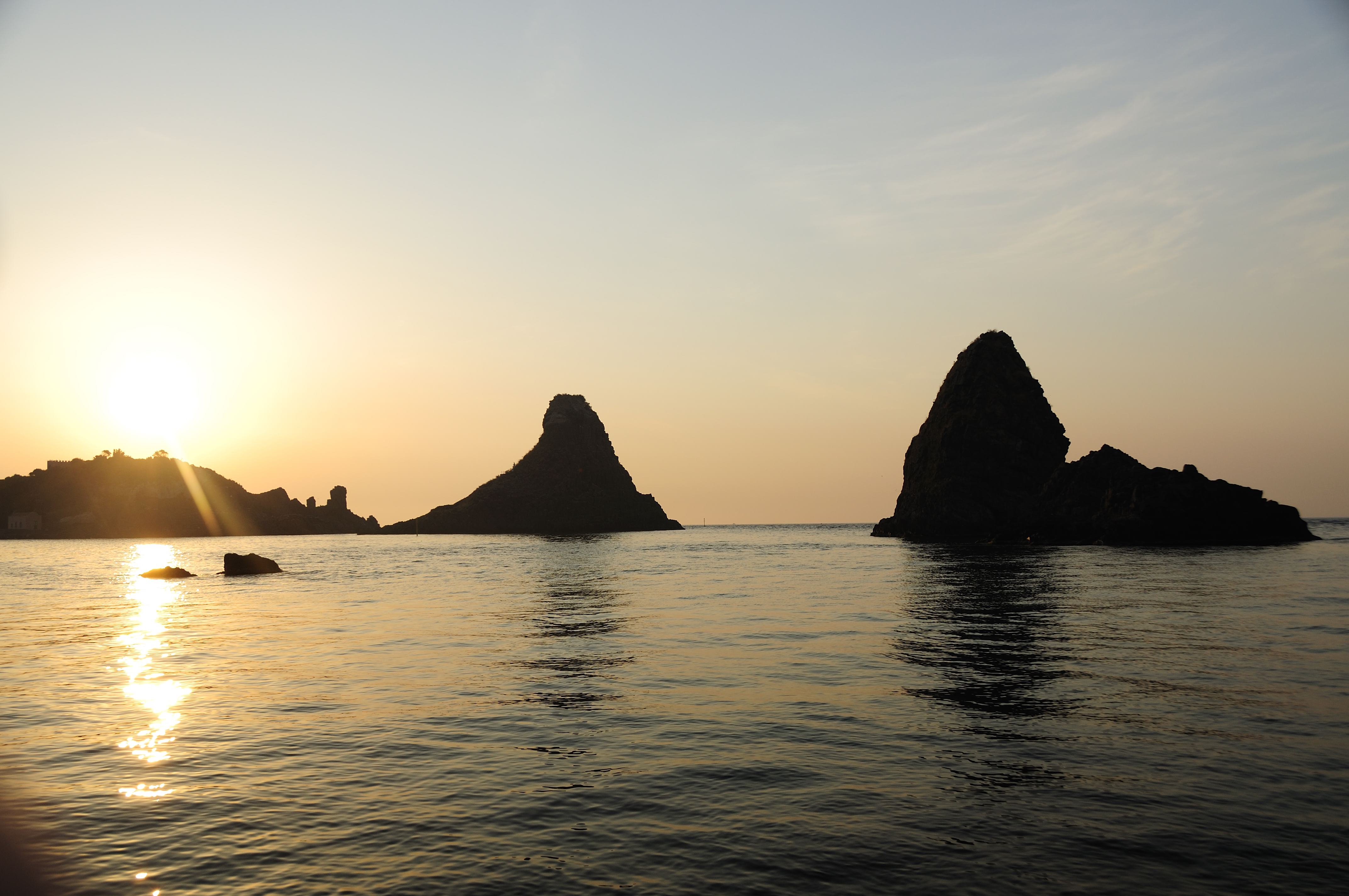 Islands of the Cyclops at Dawn Sicily Italy - Creative Commons by gnuckx, Aci, Sicily, Panoramio, Port, HQ Photo