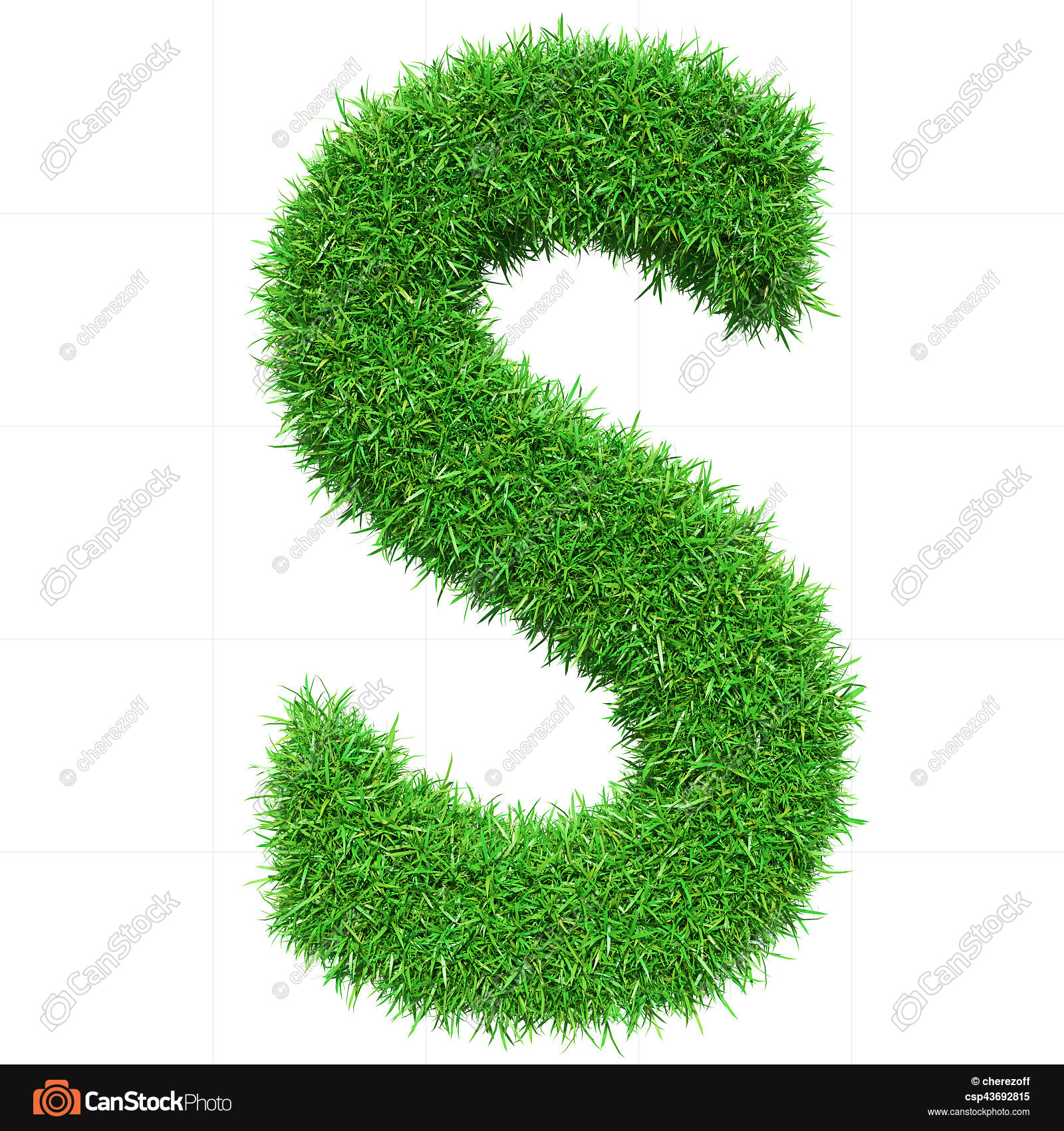 Green grass letter s. isolated on white background. font for ...