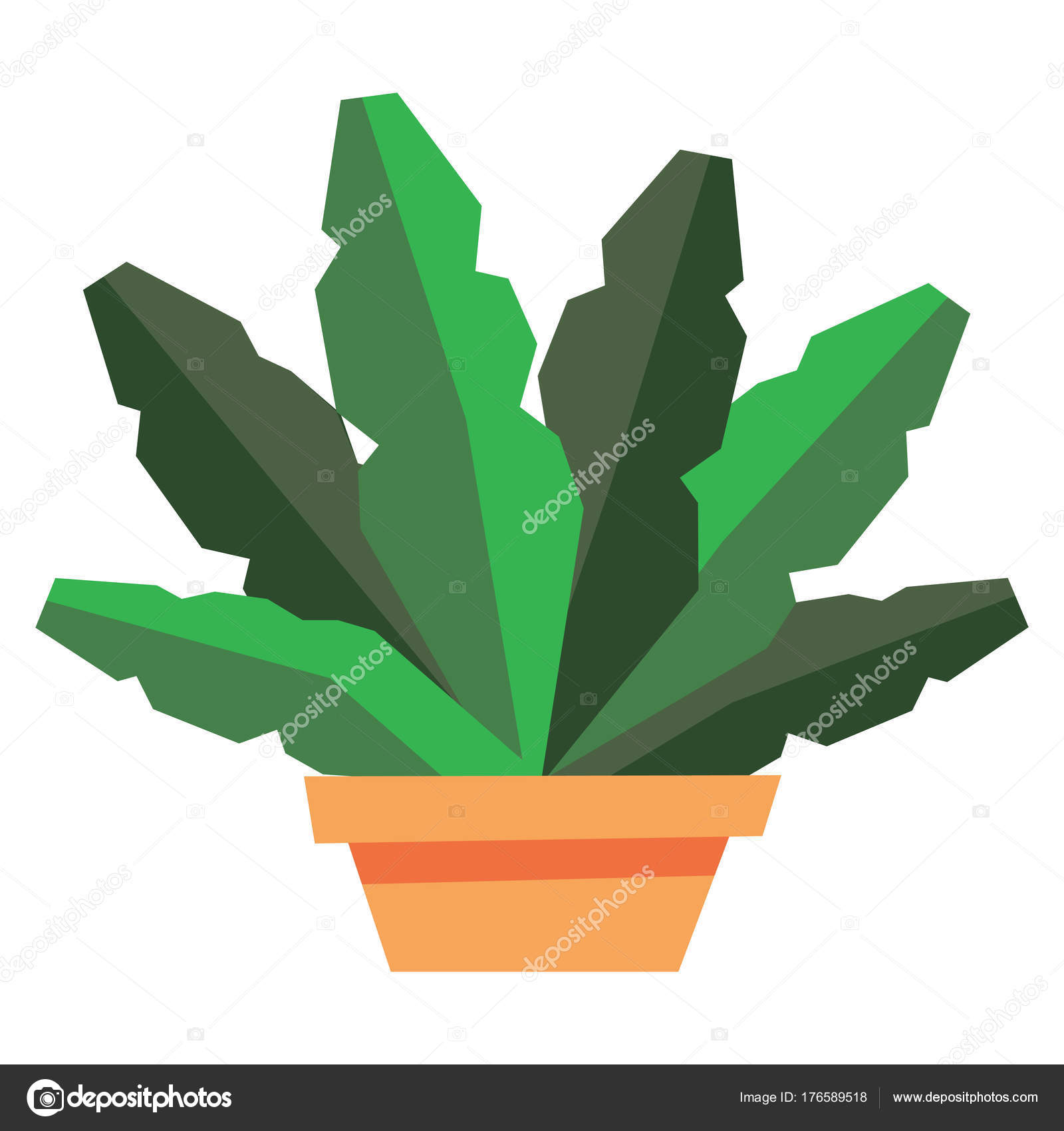 Cartoon Plant Isolated On White Background — Stock Vector ...