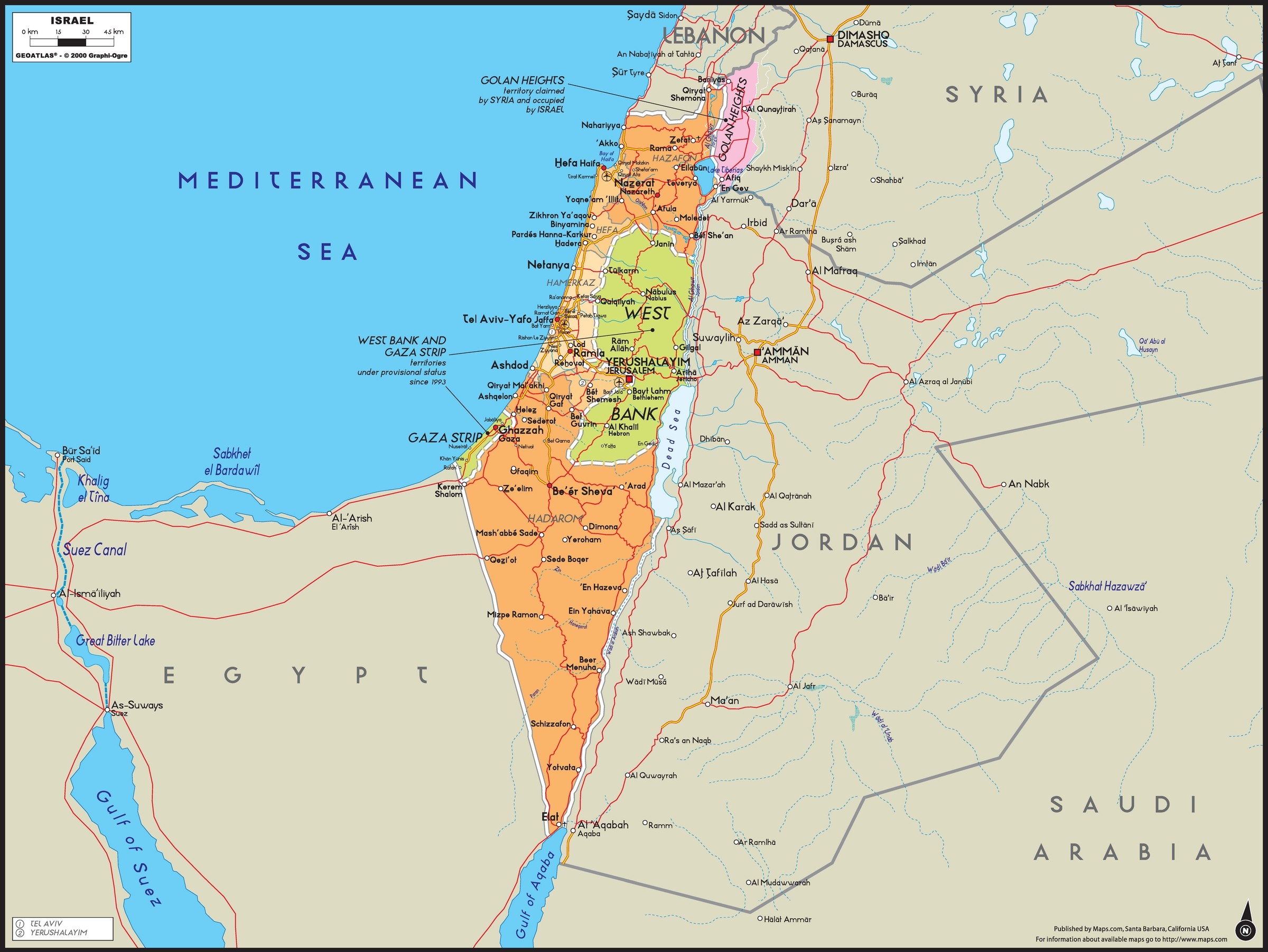 Israel Wall Map - Maps.com