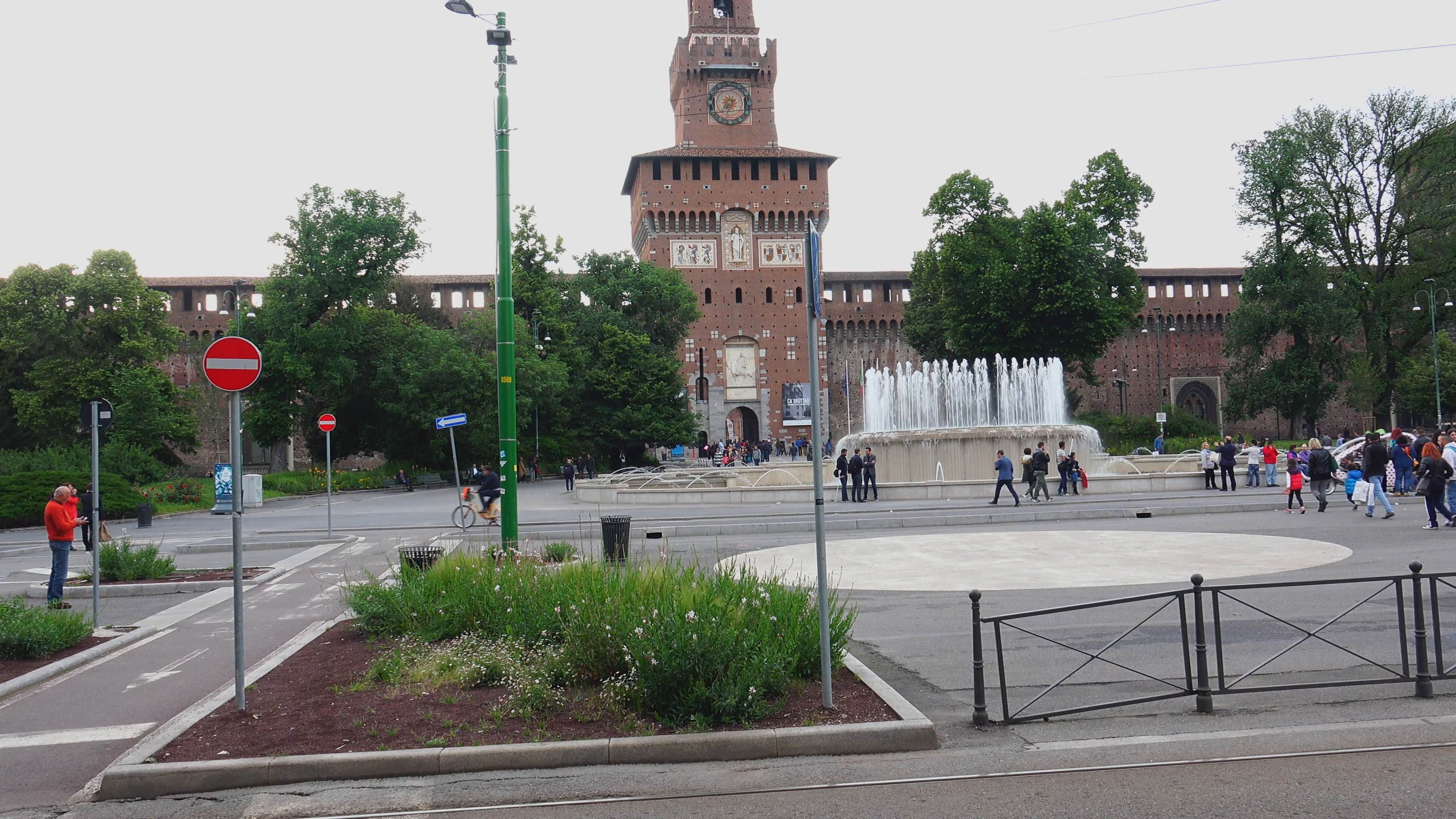 Editorial-MILAN, ITALY : Main Entrance Gate Bell Tower Citadel ...