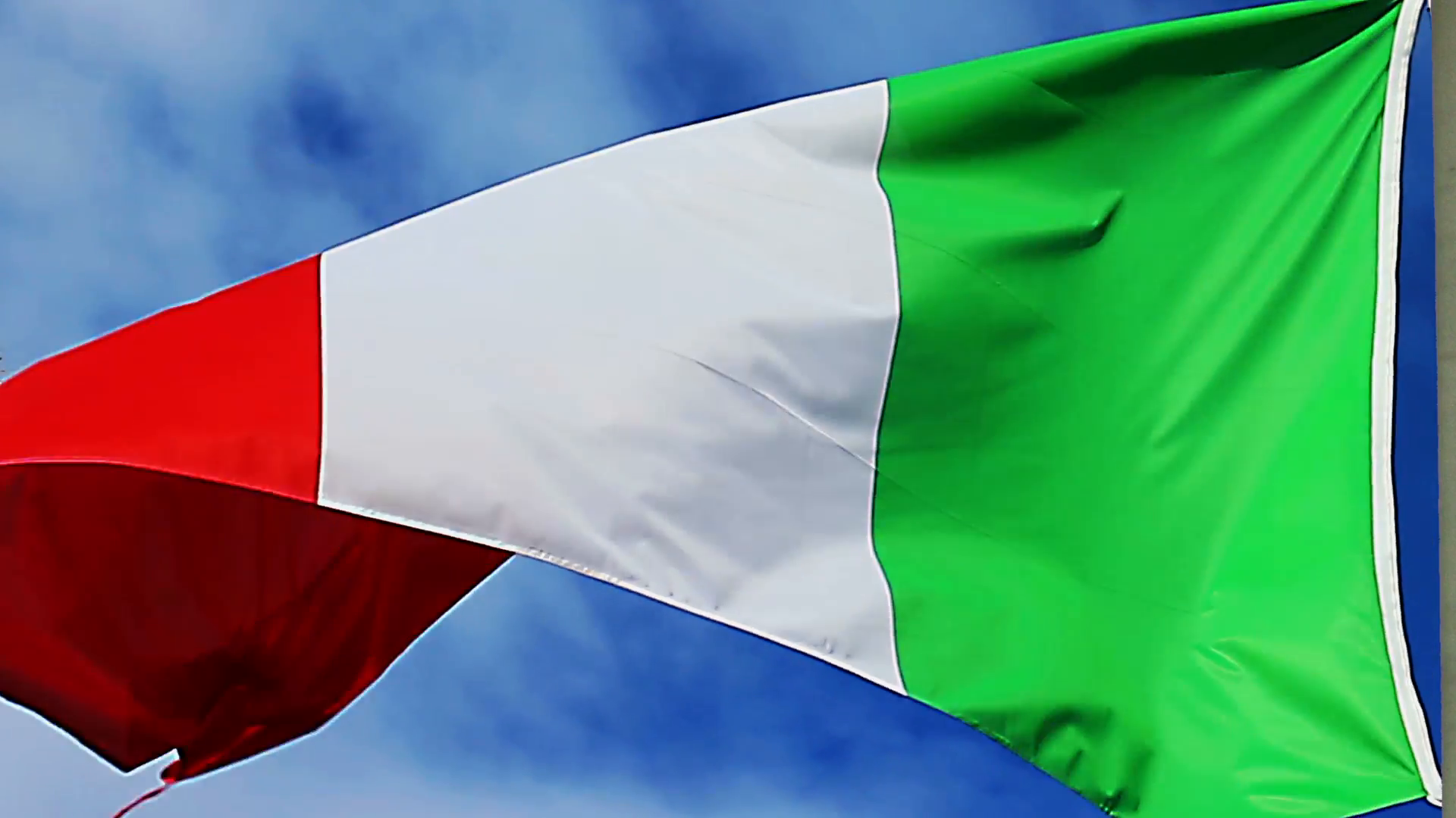 Italian flag . Italian flag waving in a strong wind very detailed ...