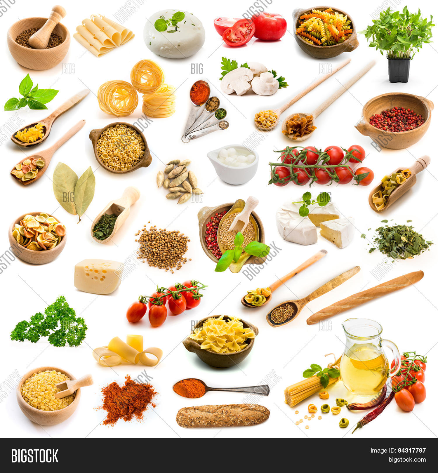 Collage Food Ingredients Italian Image & Photo | Bigstock