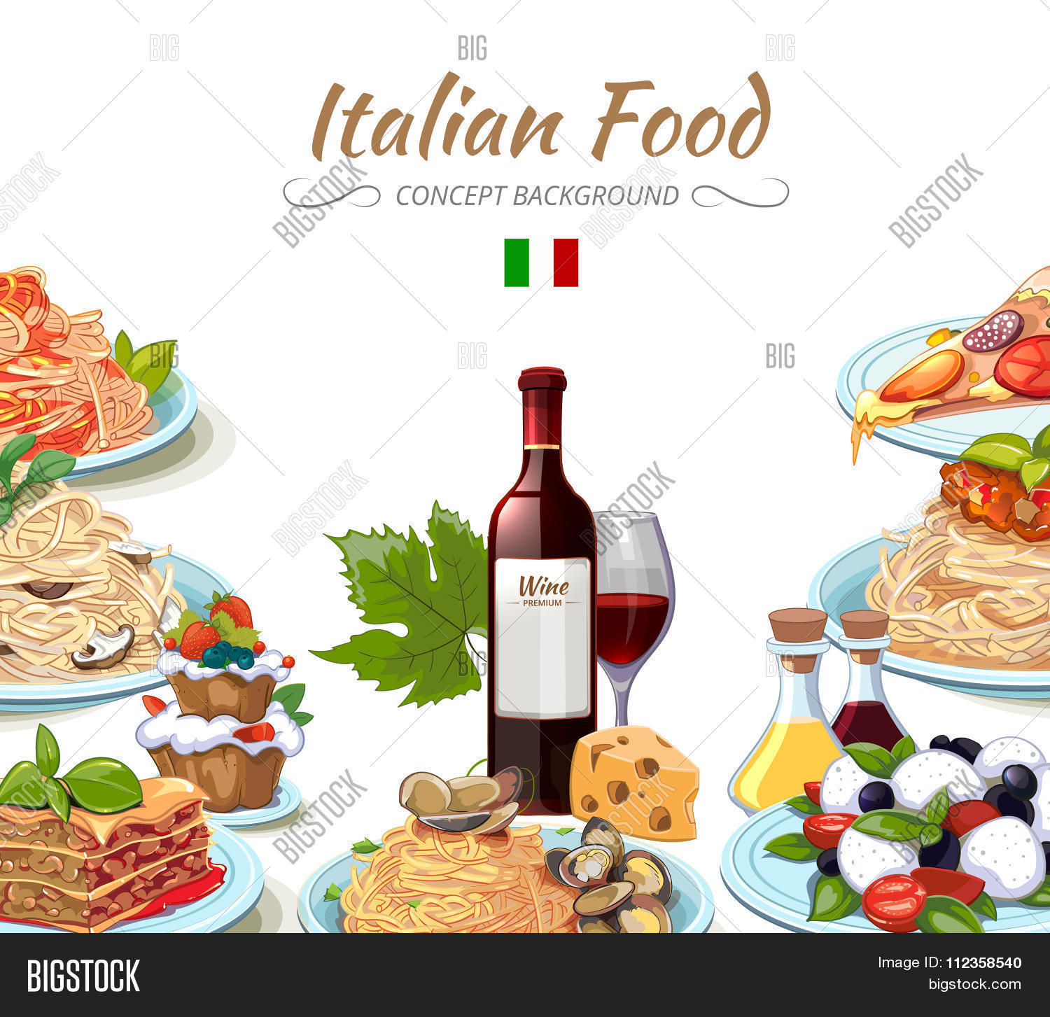 Italian Cuisine Food Background Vector & Photo | Bigstock
