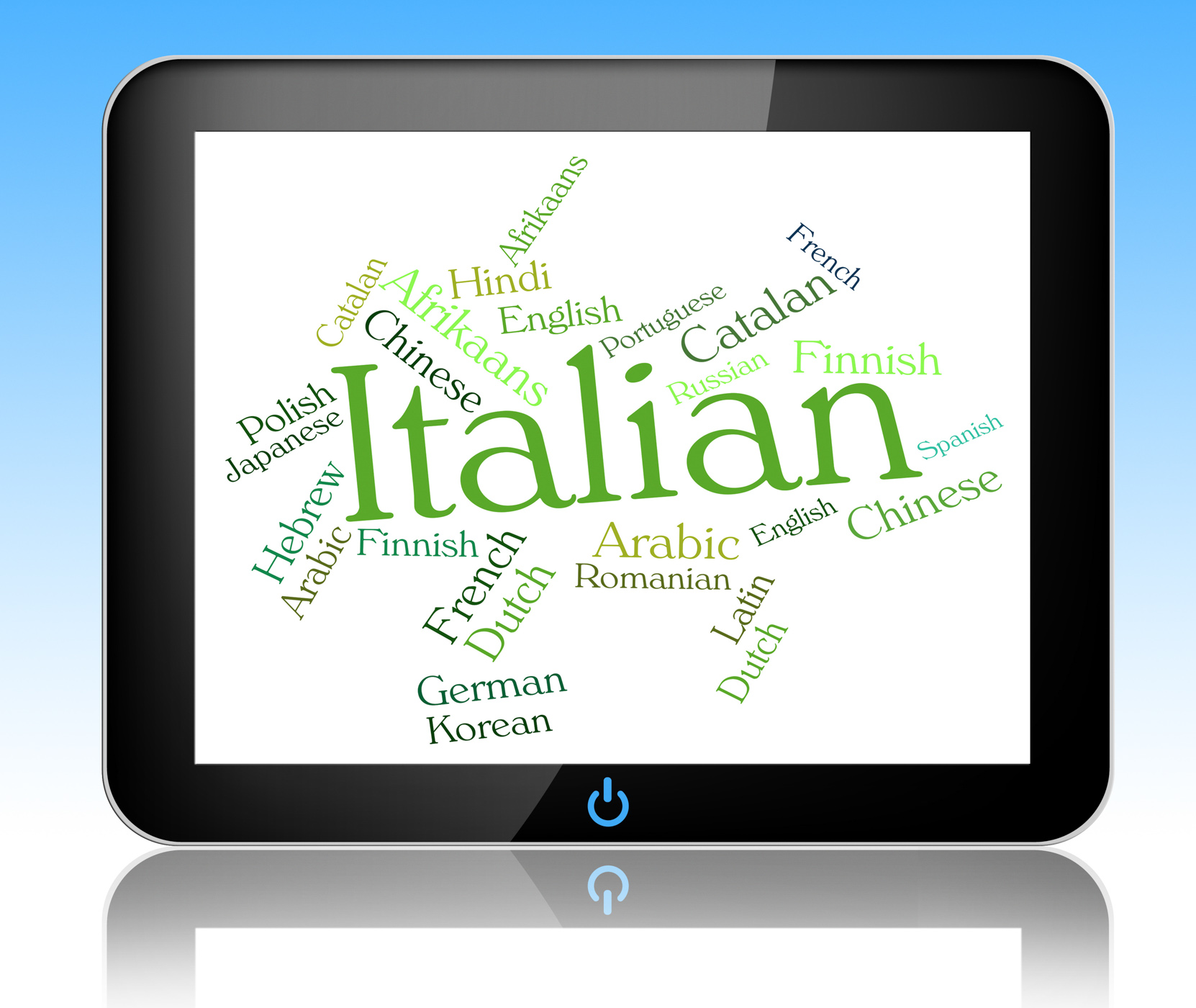 Italian language shows lingo translate and international photo
