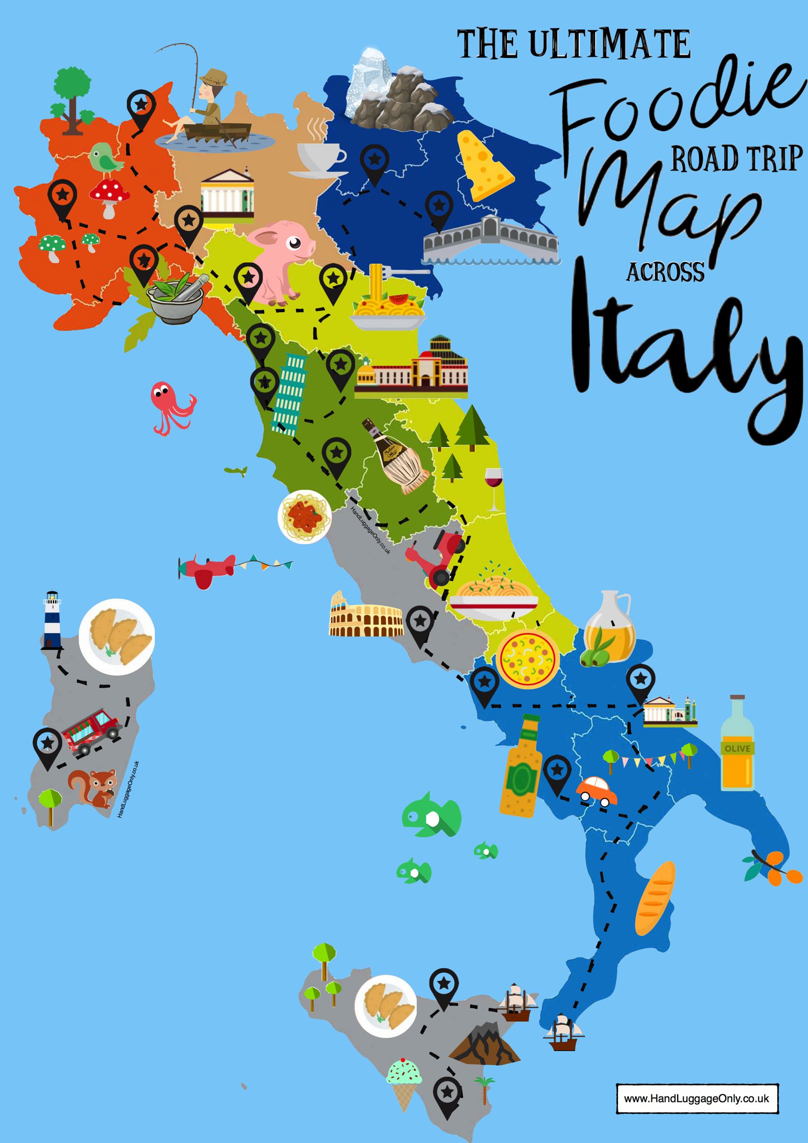 The Ultimate Map Of What To Eat In Italy And Where! - Hand Luggage ...
