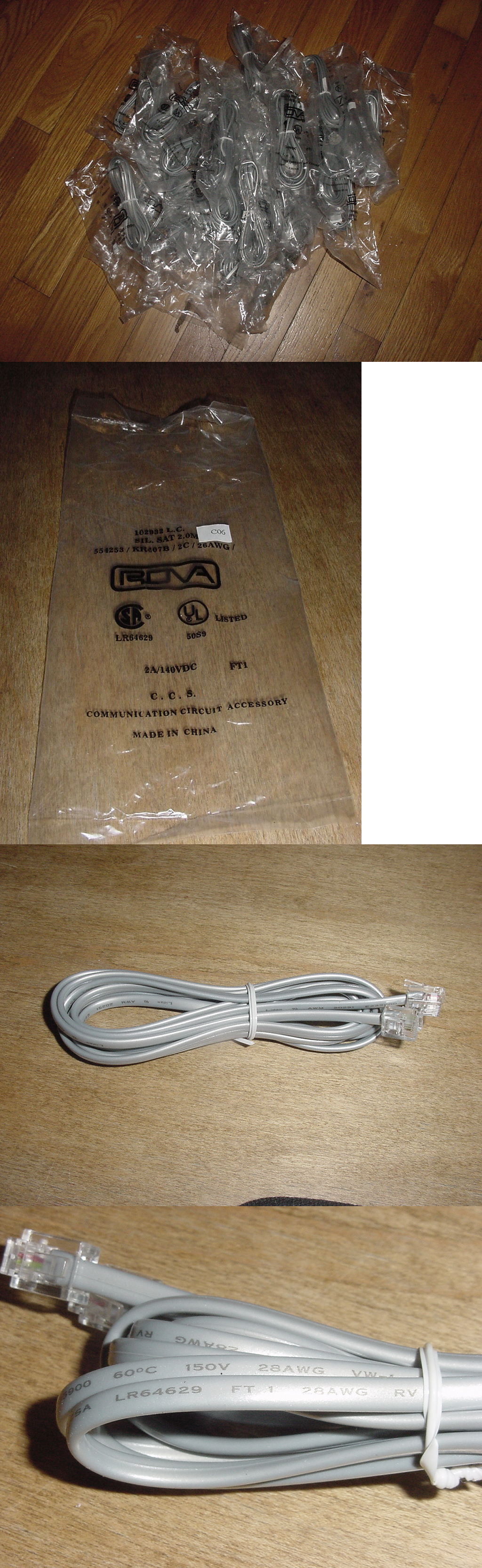 Cords Jacks and Plugs: 7 Ft Gray Telephone Cord, Grey Modular Rj-11 ...