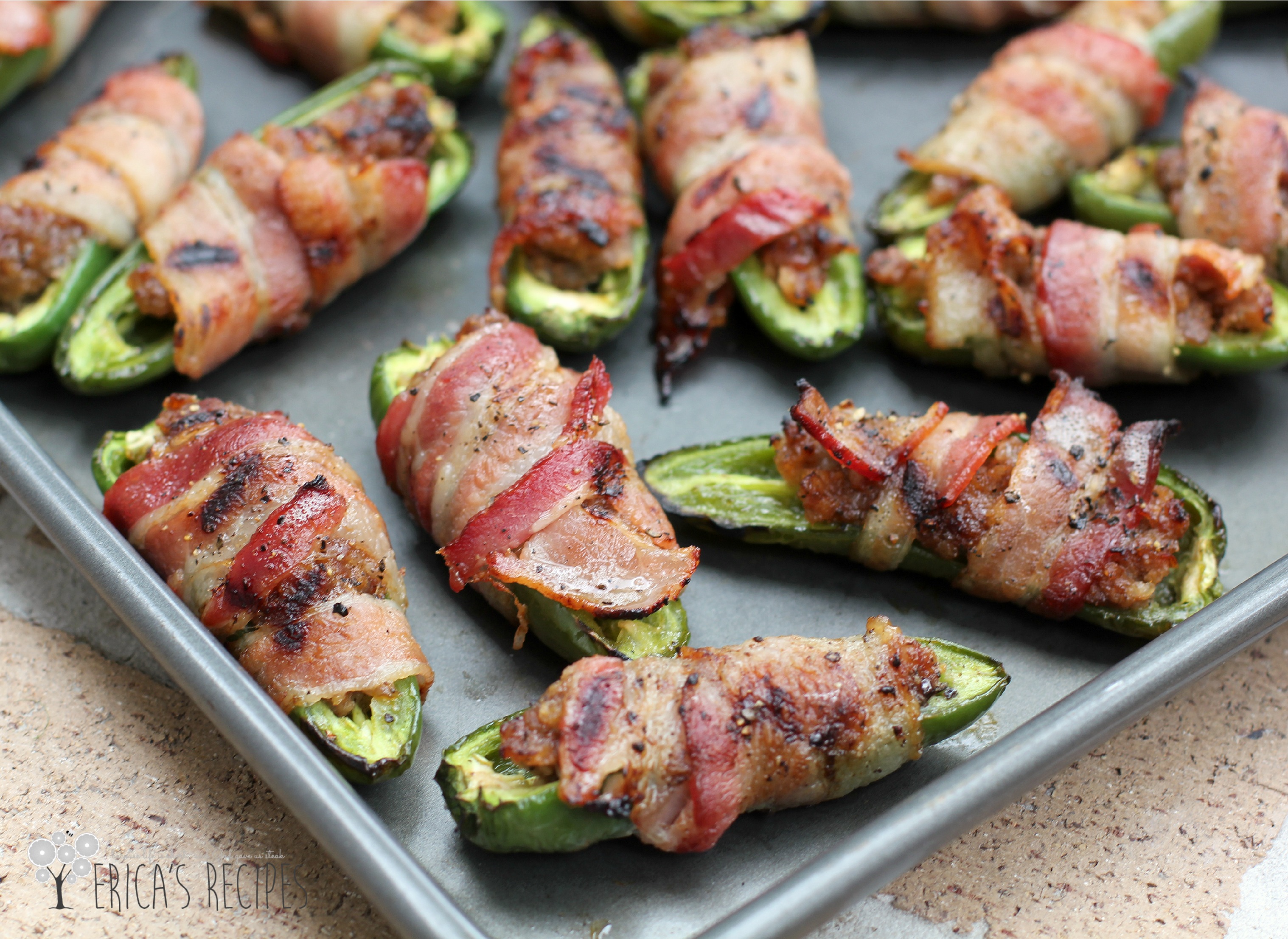 BBQ Sausage-Stuffed Grilled Jalapenos - Erica's Recipes
