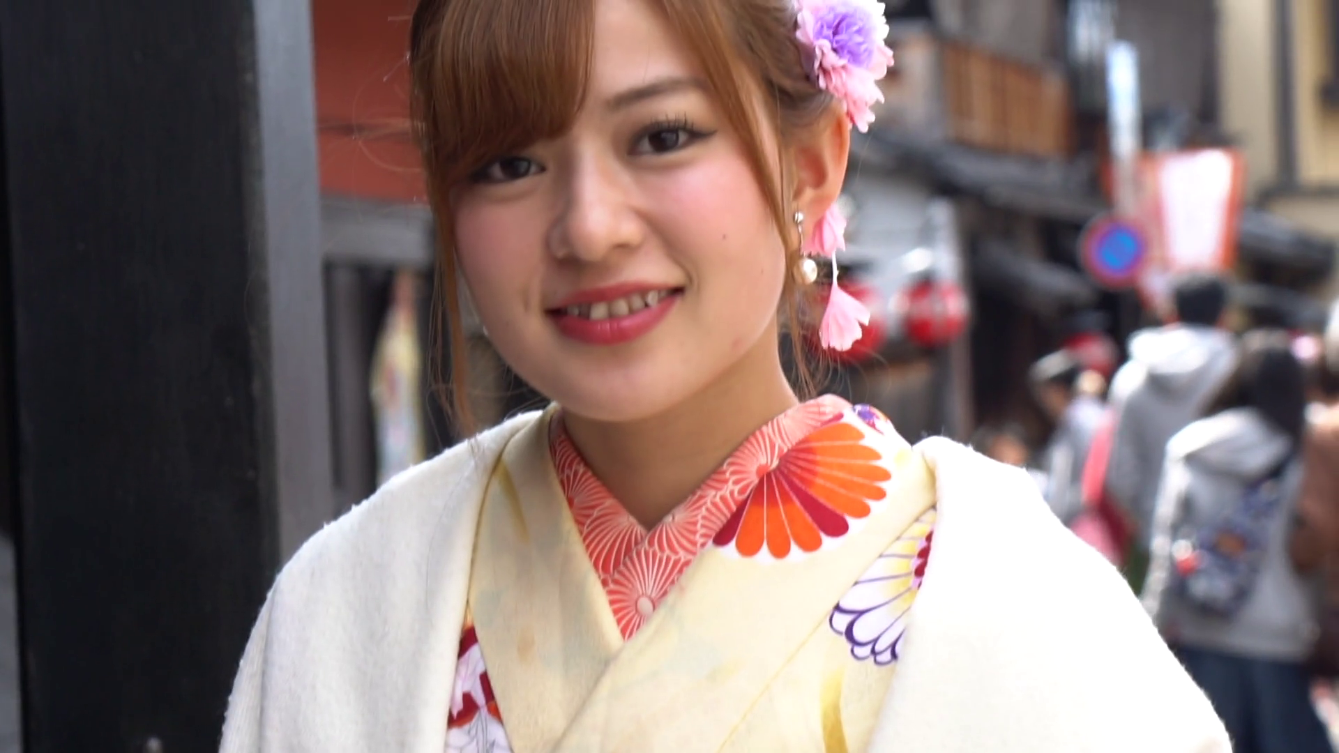 Japanese girls wearing traditional kimono in Kyoto, Japan. Stock ...