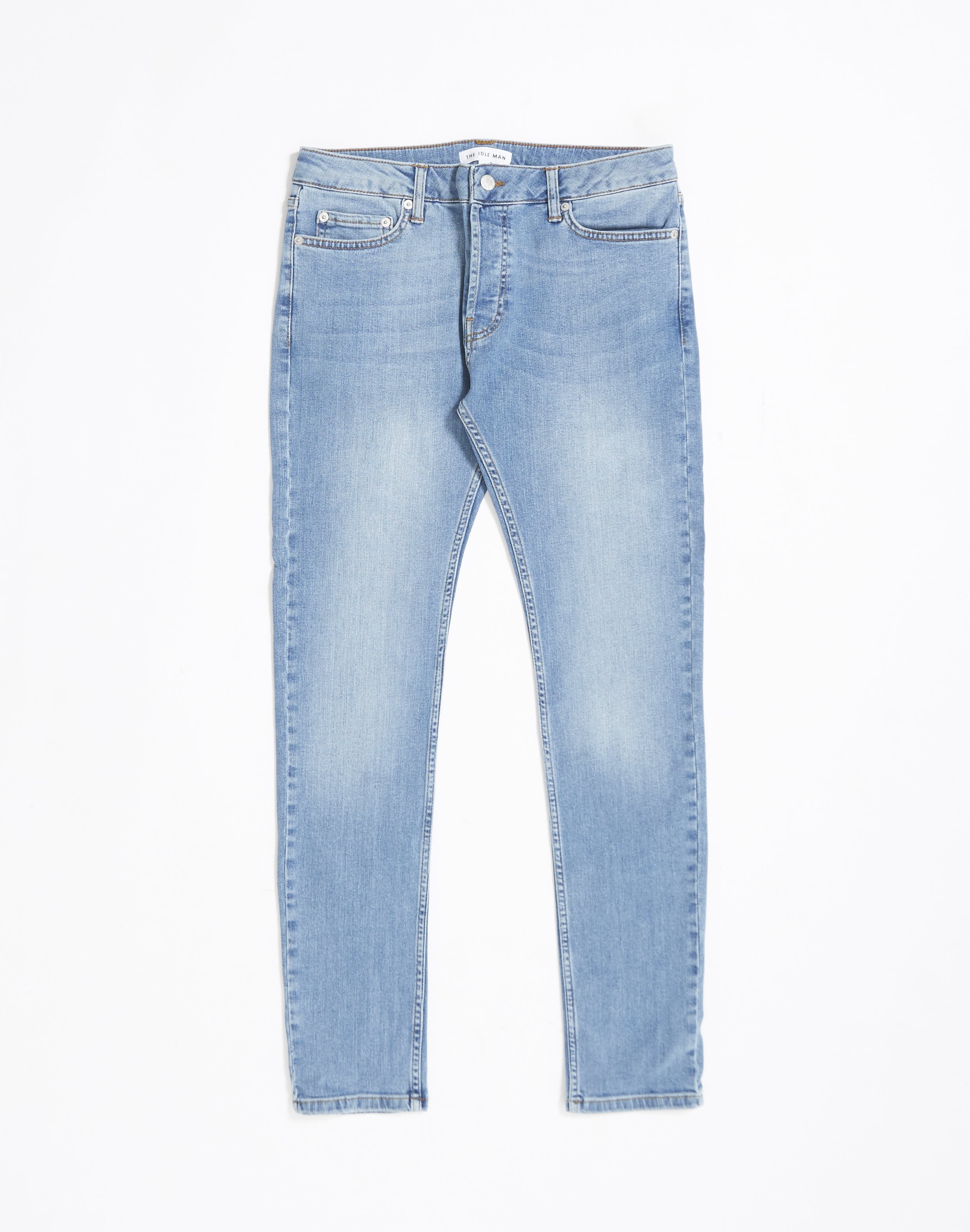 The Idle Man Stretch Skinny Fit Stonewash Jeans at The Idle Man