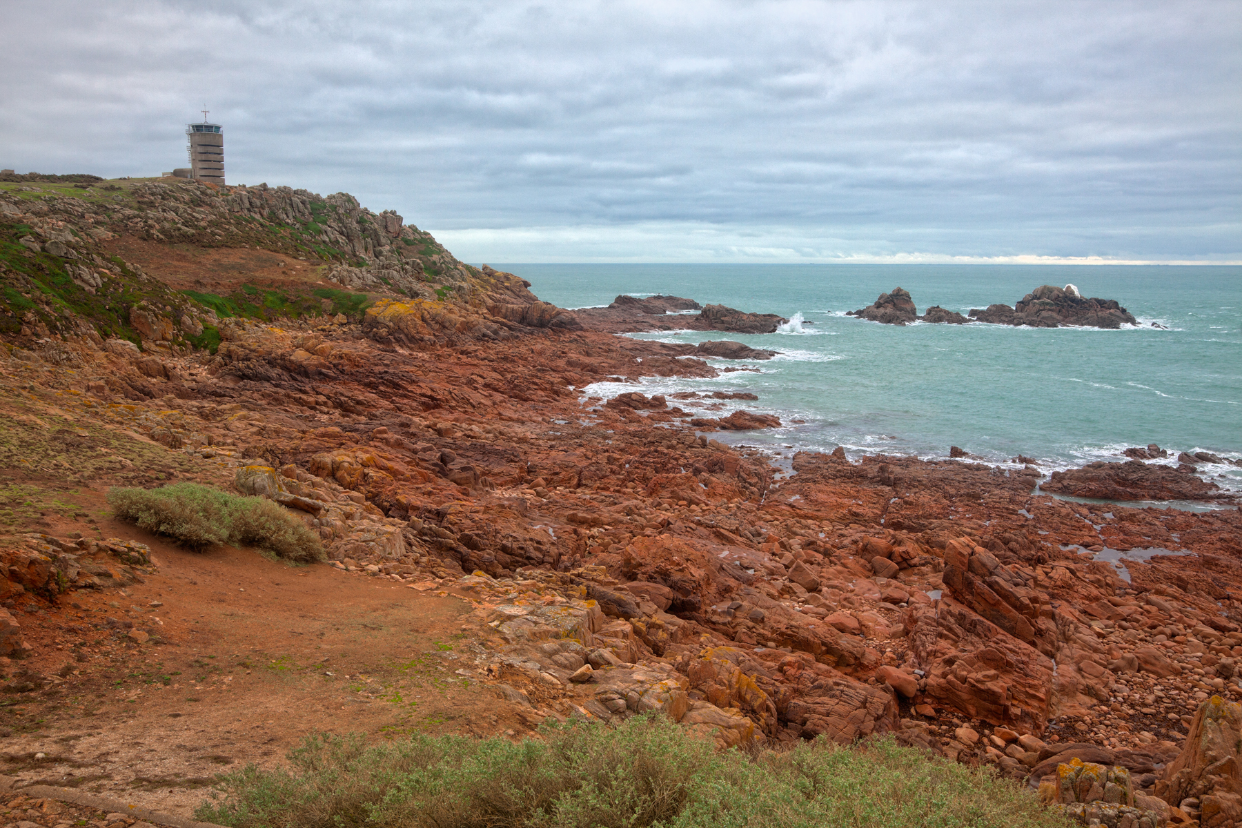 Jersey Coastal Scenery - HDR, Atlantic, Red, Rural, Rugged, HQ Photo