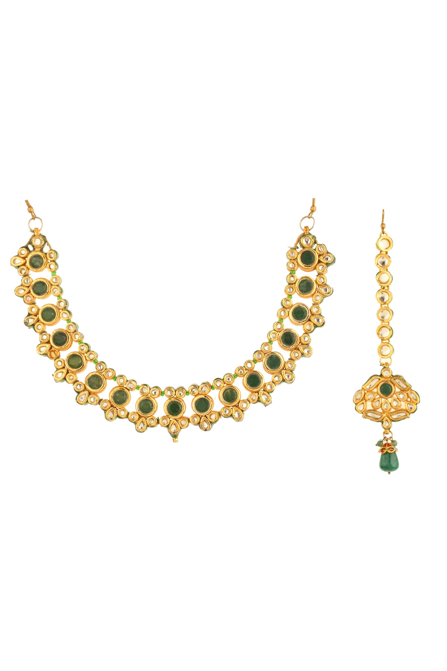 Dilan Jewels PURE Collection Ethnic Green Color Gold Plated Mang ...
