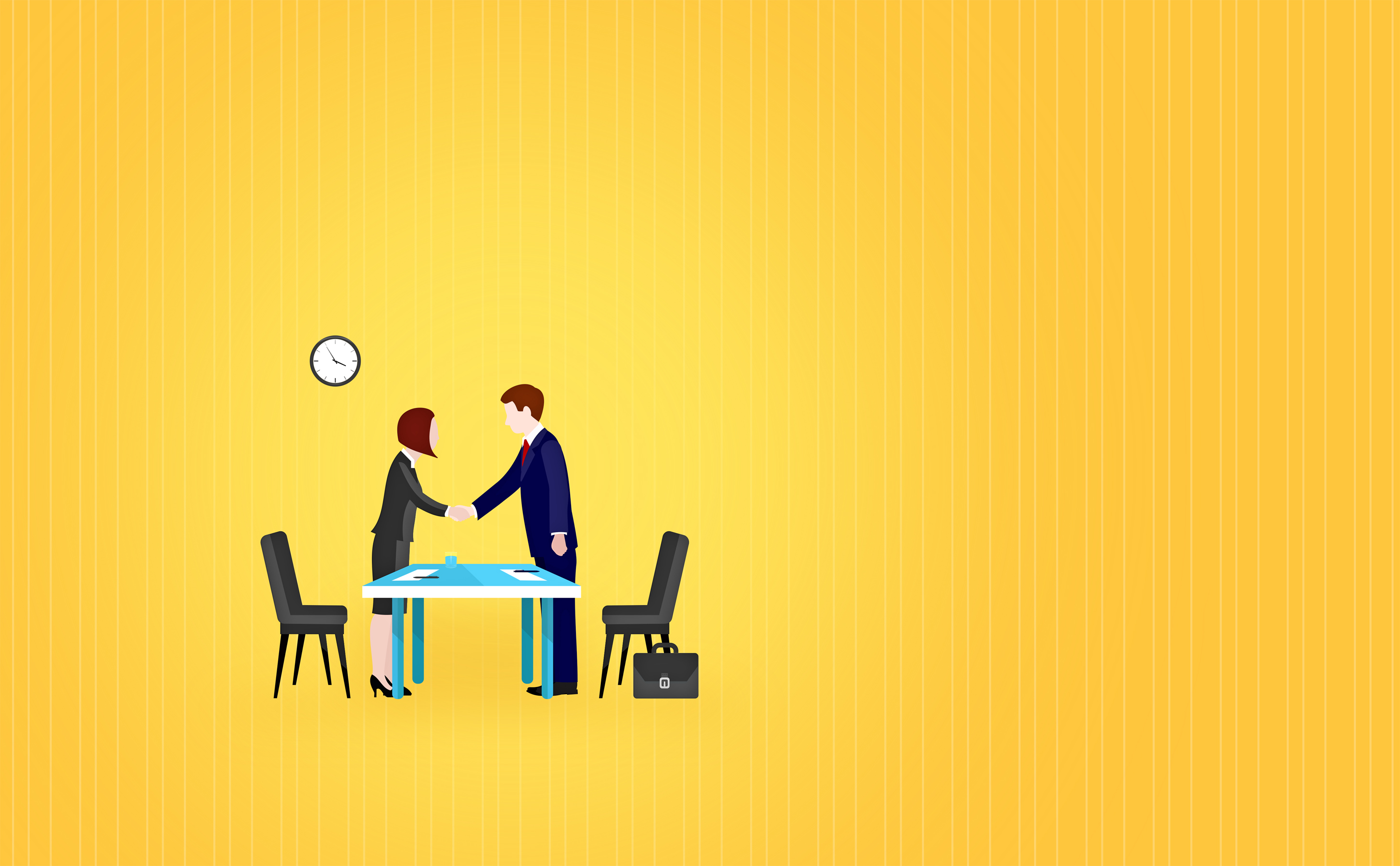 Job interview - illustration with copyspace photo