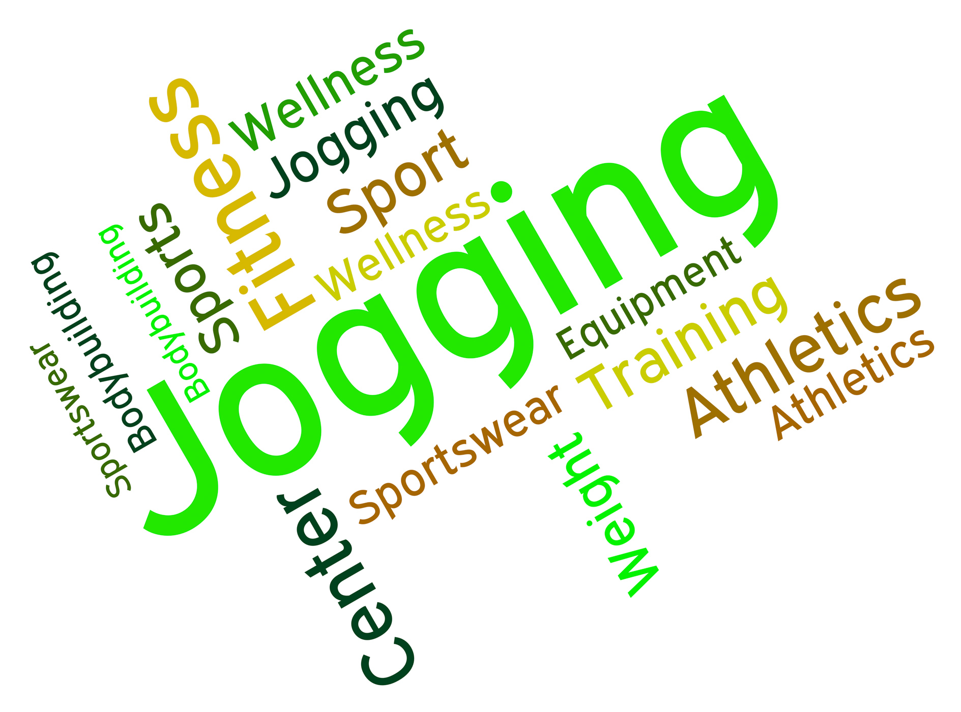 Jogging word shows exercise workout and health photo
