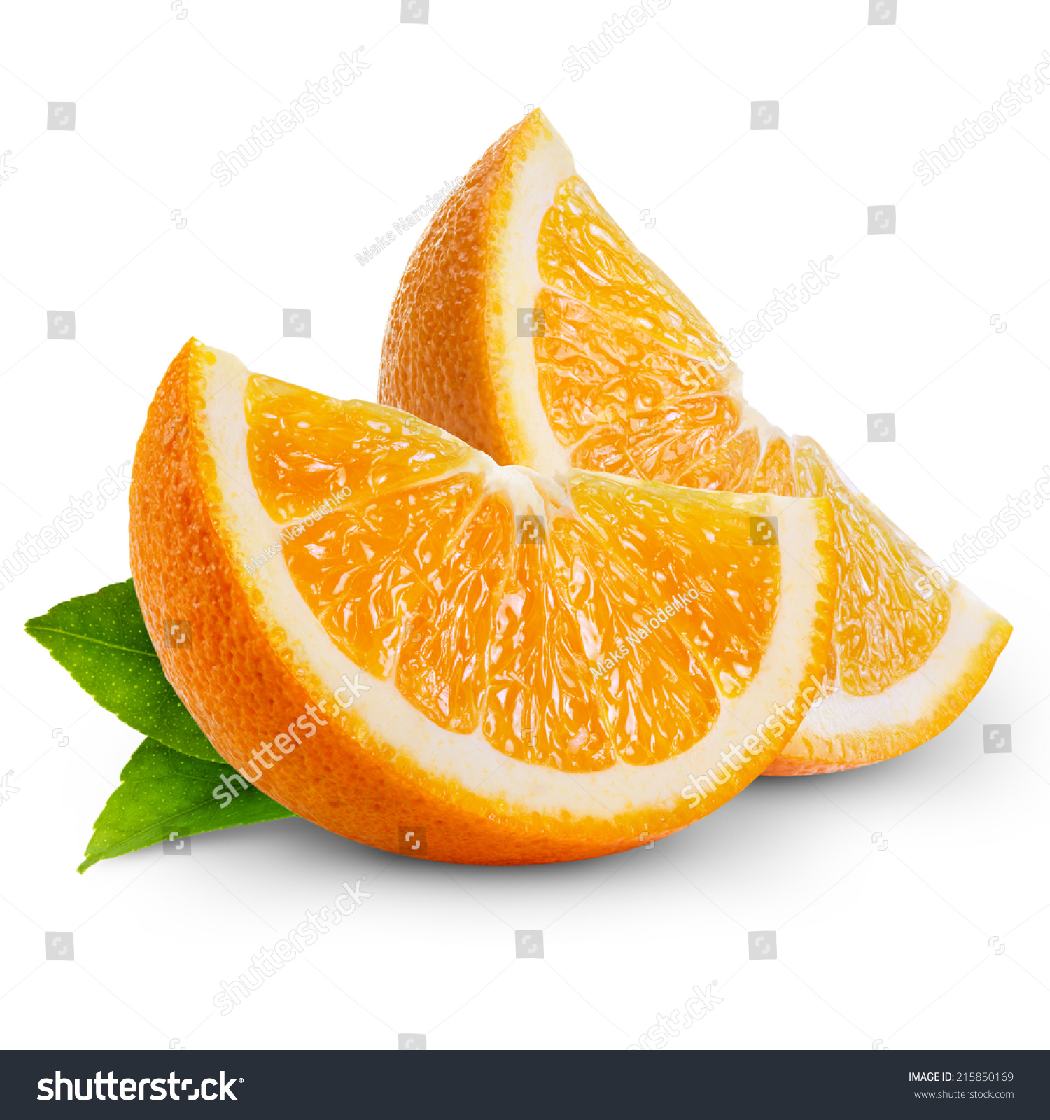 Slices Juicy Fresh Orange Isolated On Stock Photo & Image (Royalty ...