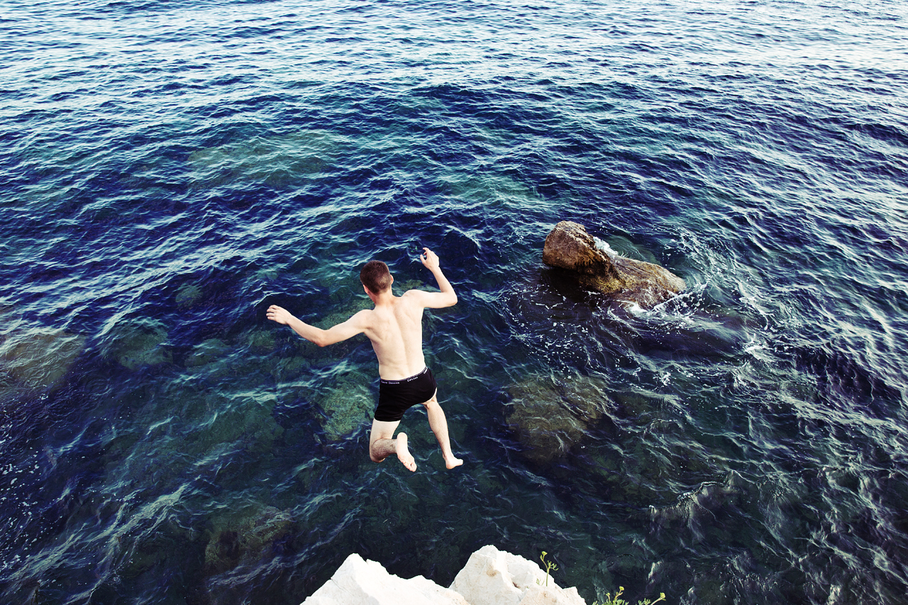 Jump, Jumping, Lake, Man, River, HQ Photo