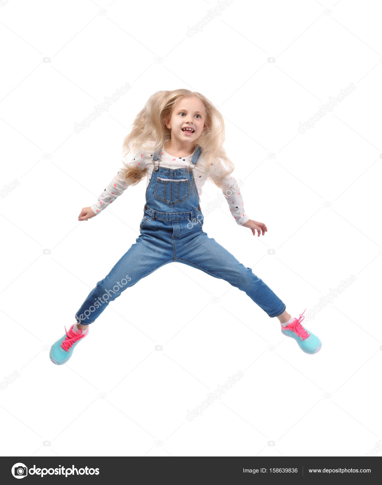 Cute jumping girl — Stock Photo © belchonock #158639836