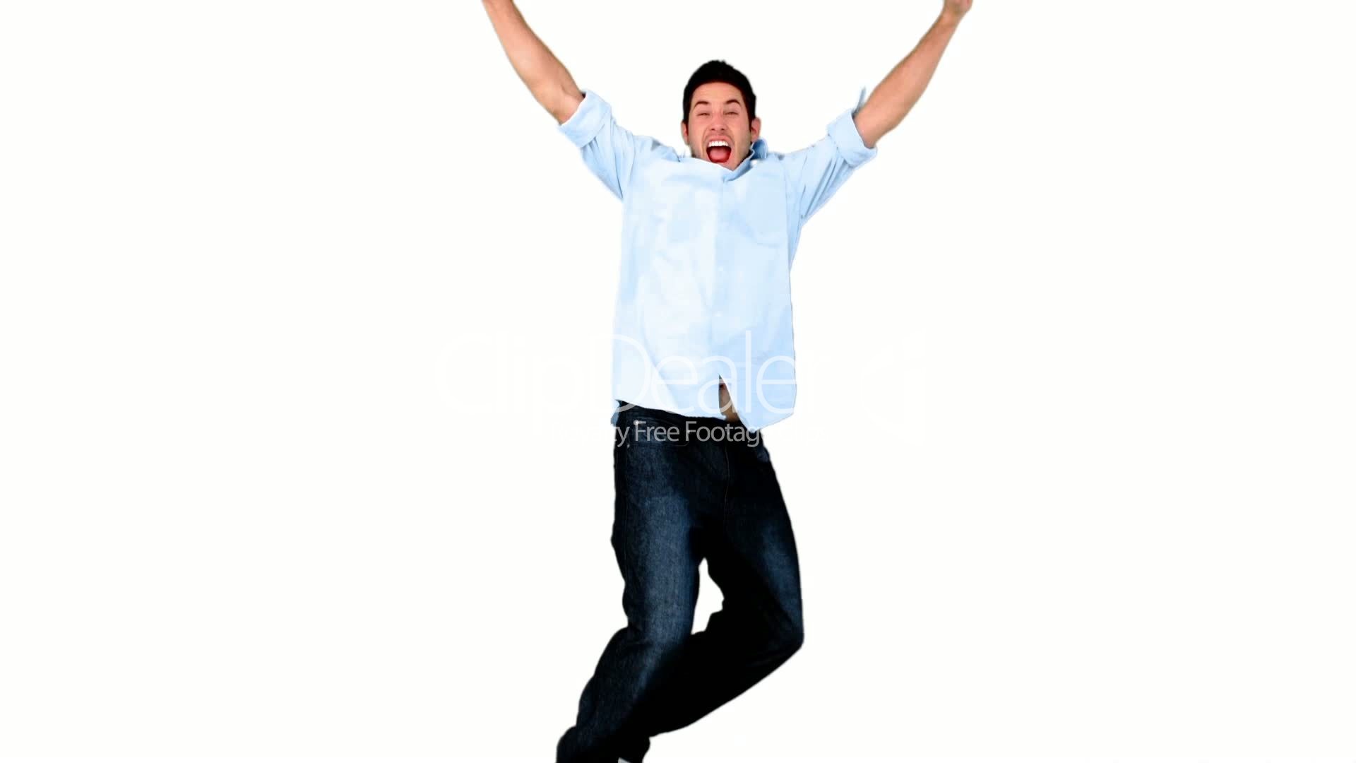 Young man jumping on white background: Royalty-free video and stock ...