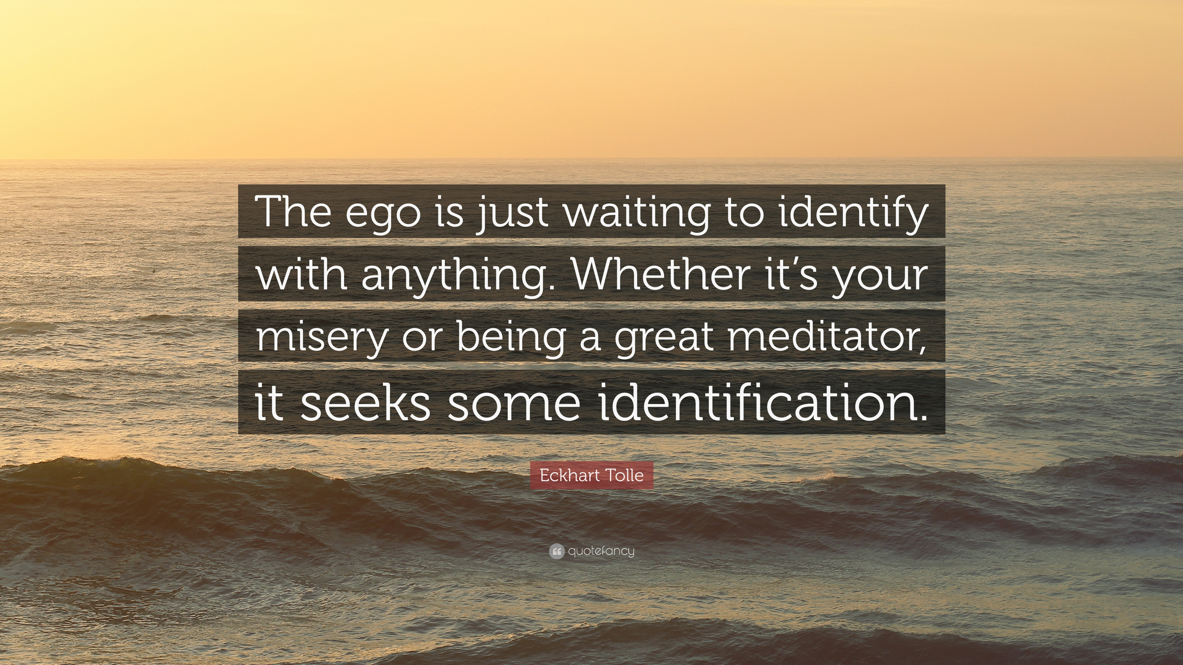 Eckhart Tolle Quote: “The ego is just waiting to identify with ...