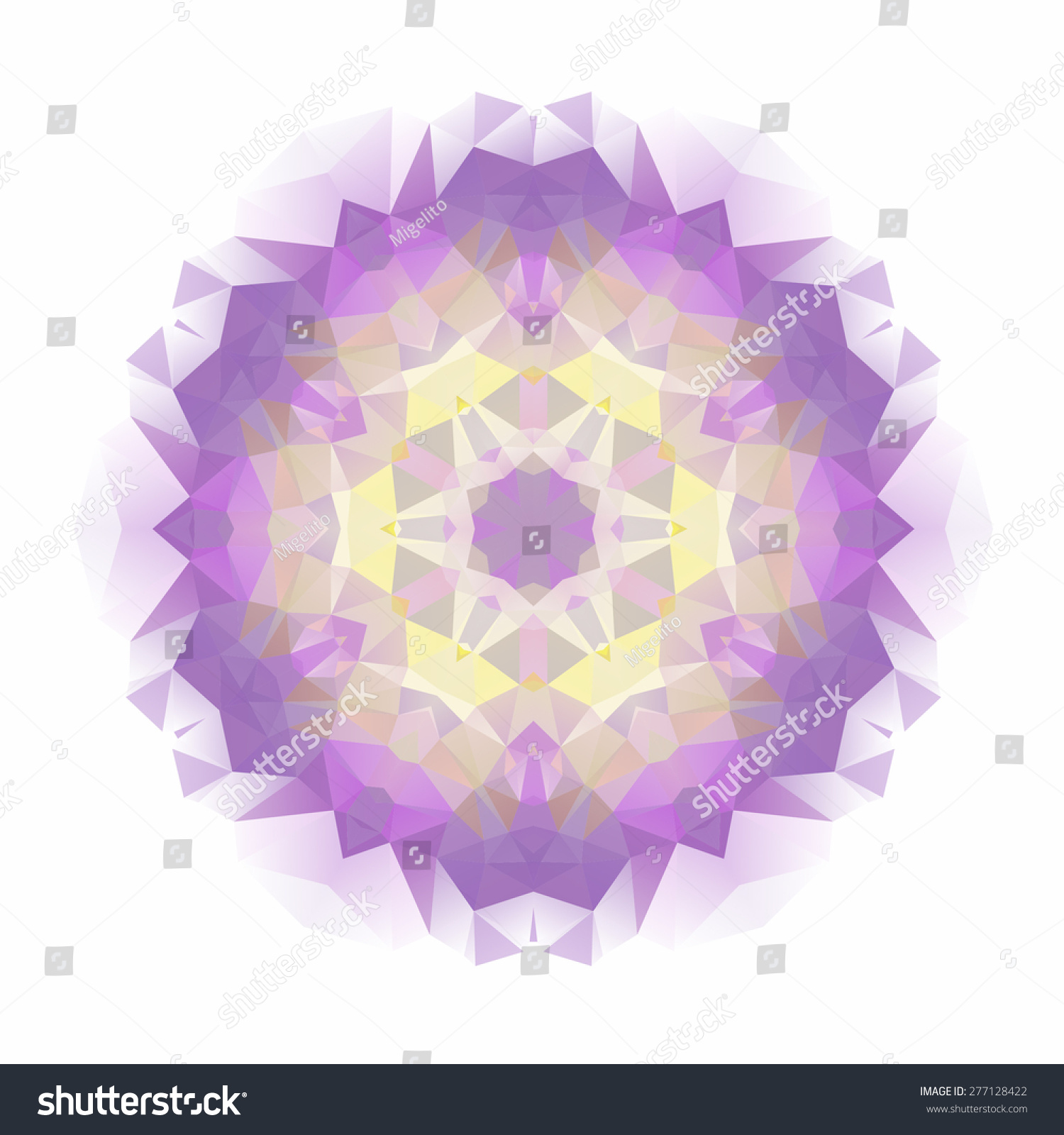 Vector Triangle Pattern Background Kaleidoscope Flower Stock Vector ...