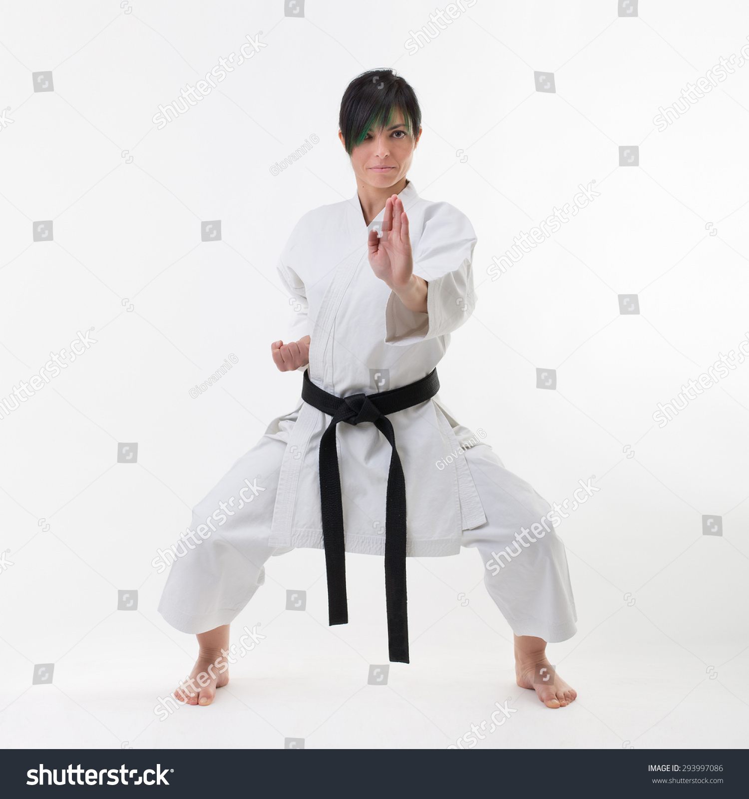 Young Black Belt Fighter Training Karate Stock Photo 293997086 ...