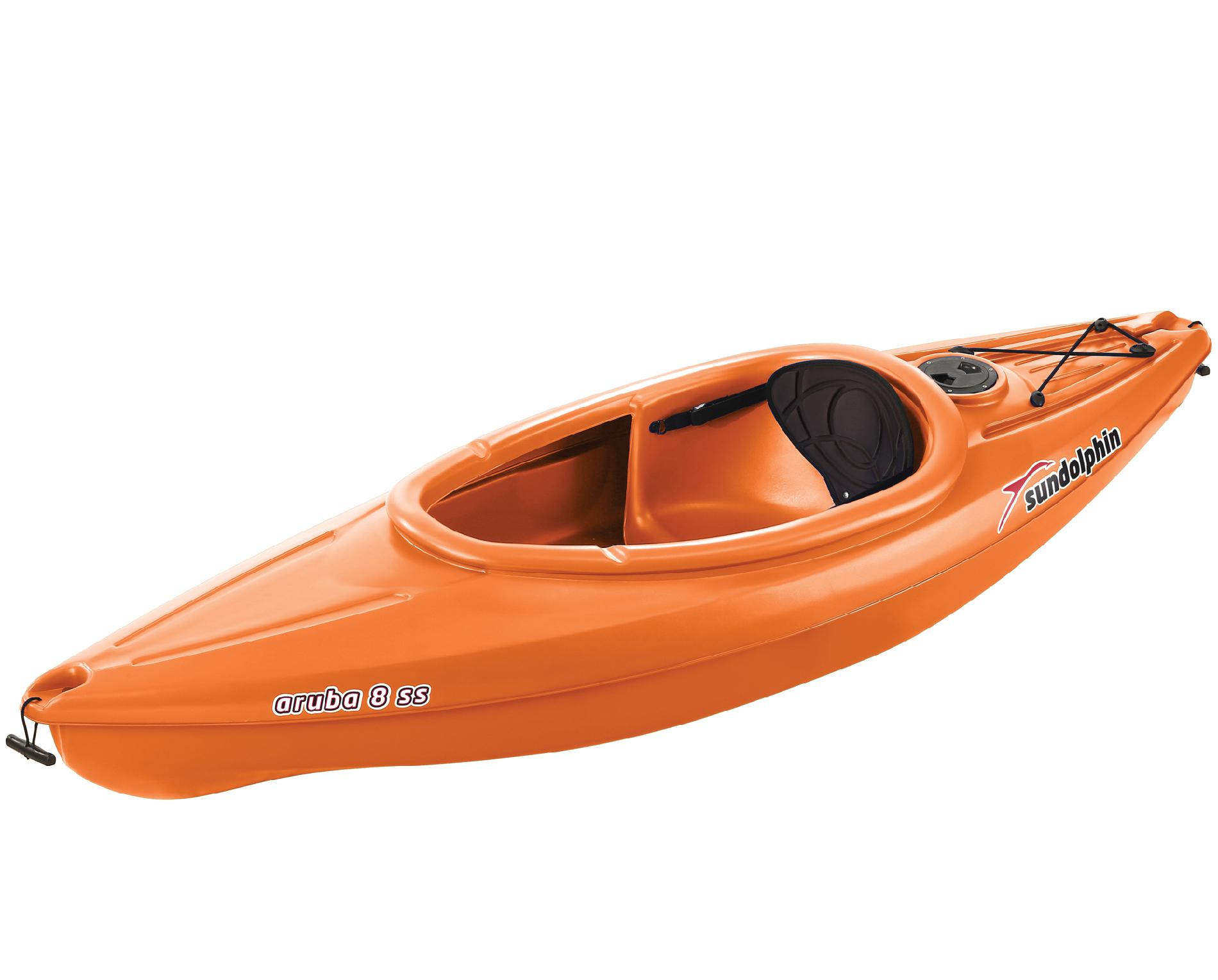 Sun Dolphin Aruba 8' 1 Person Sit-In Kayak in Tangerine Orange with ...