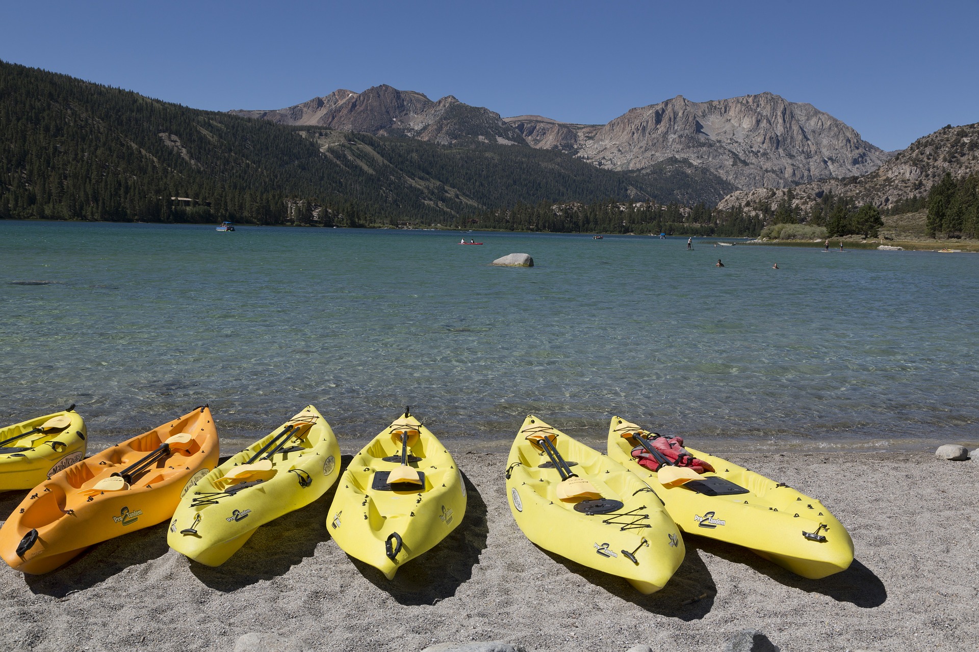Kayaks on the shore photo
