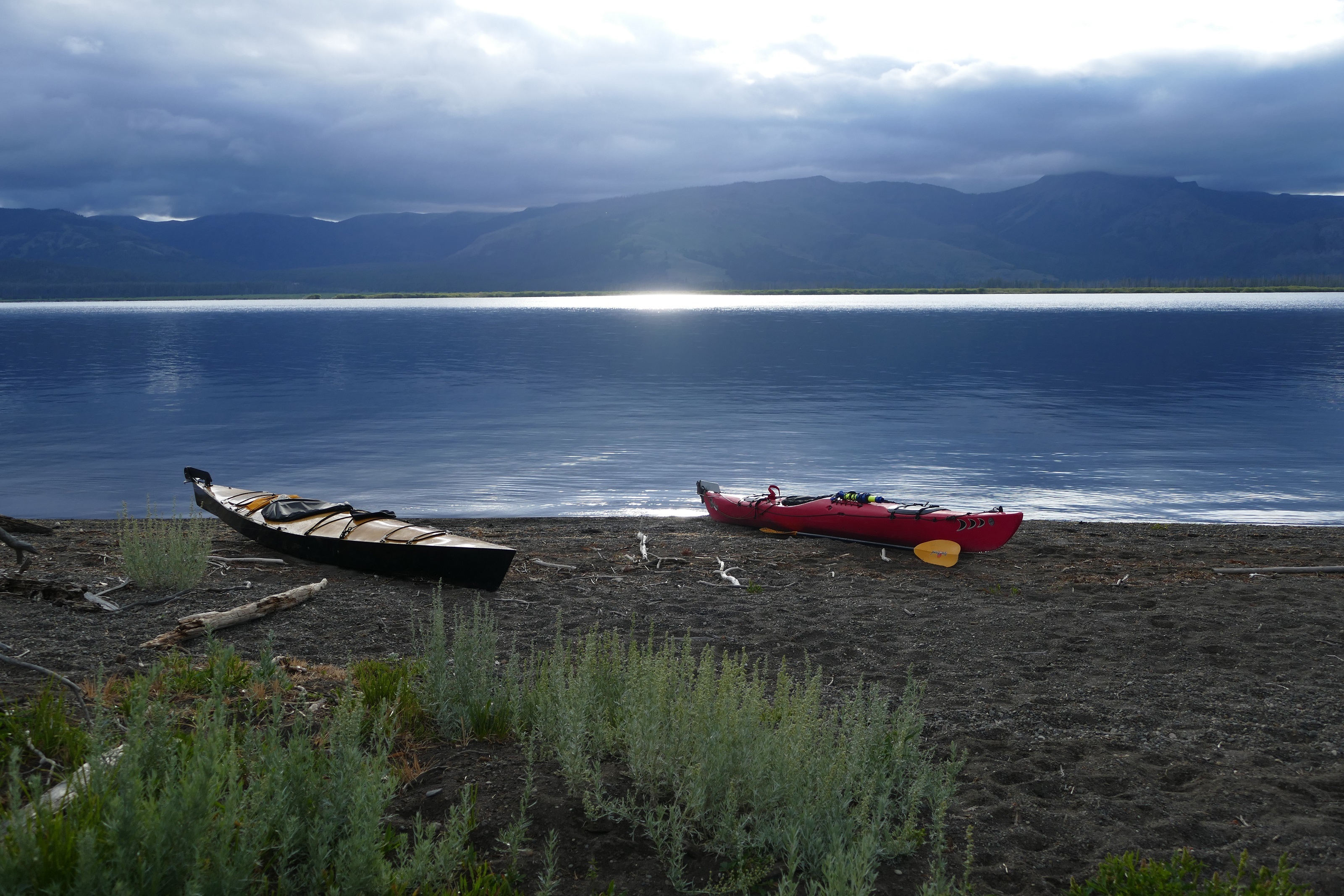 Kayaks on the shore photo