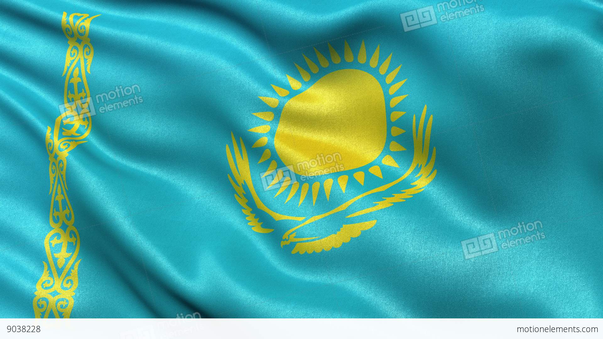 4K Kazakhstan Flag Seamless Loop Ultra-HD Stock Animation | 9038228